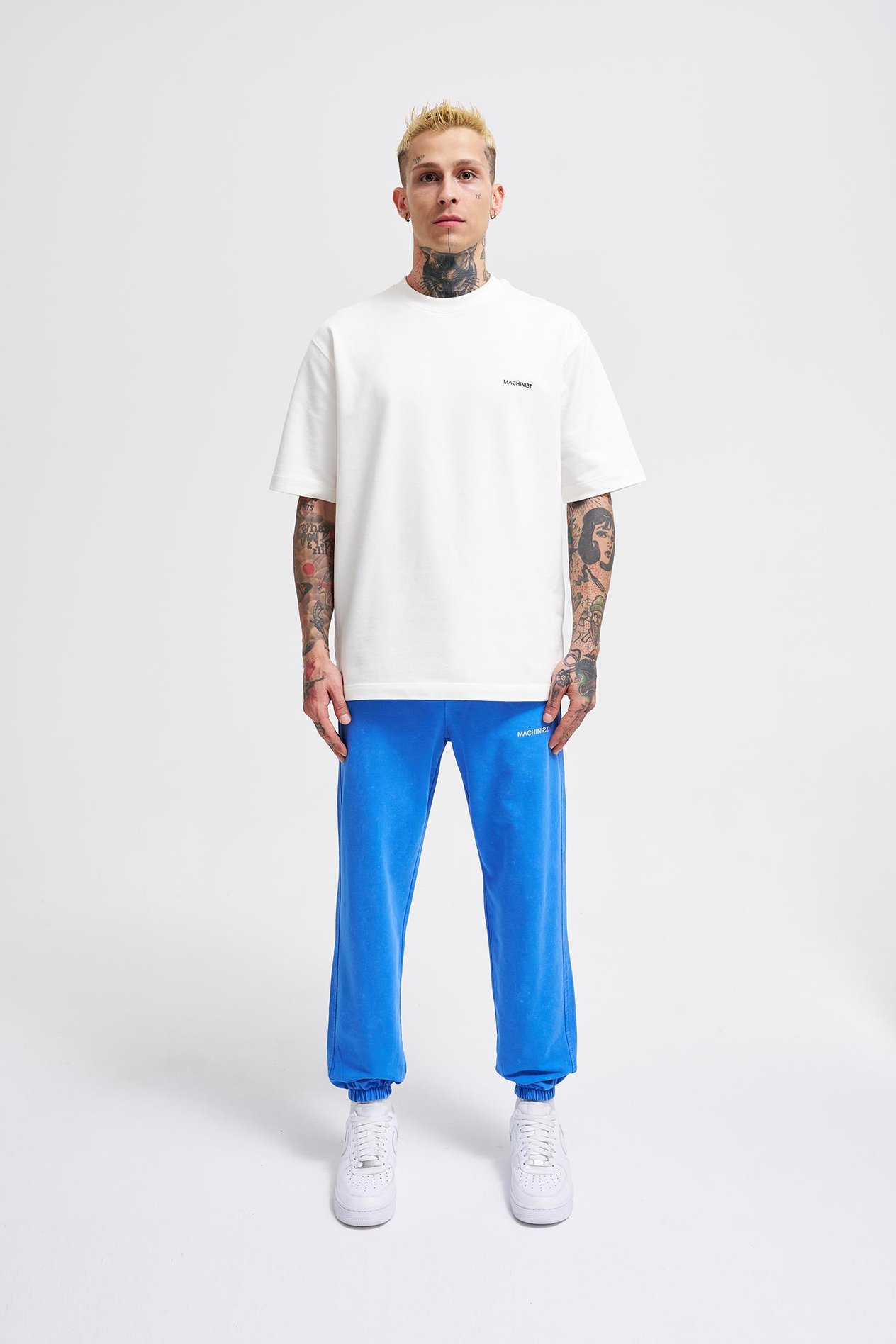 Erkek Luxury Basic Yıkamalı Jogger Eşofman Altı SOFT BLUE SPOTTED