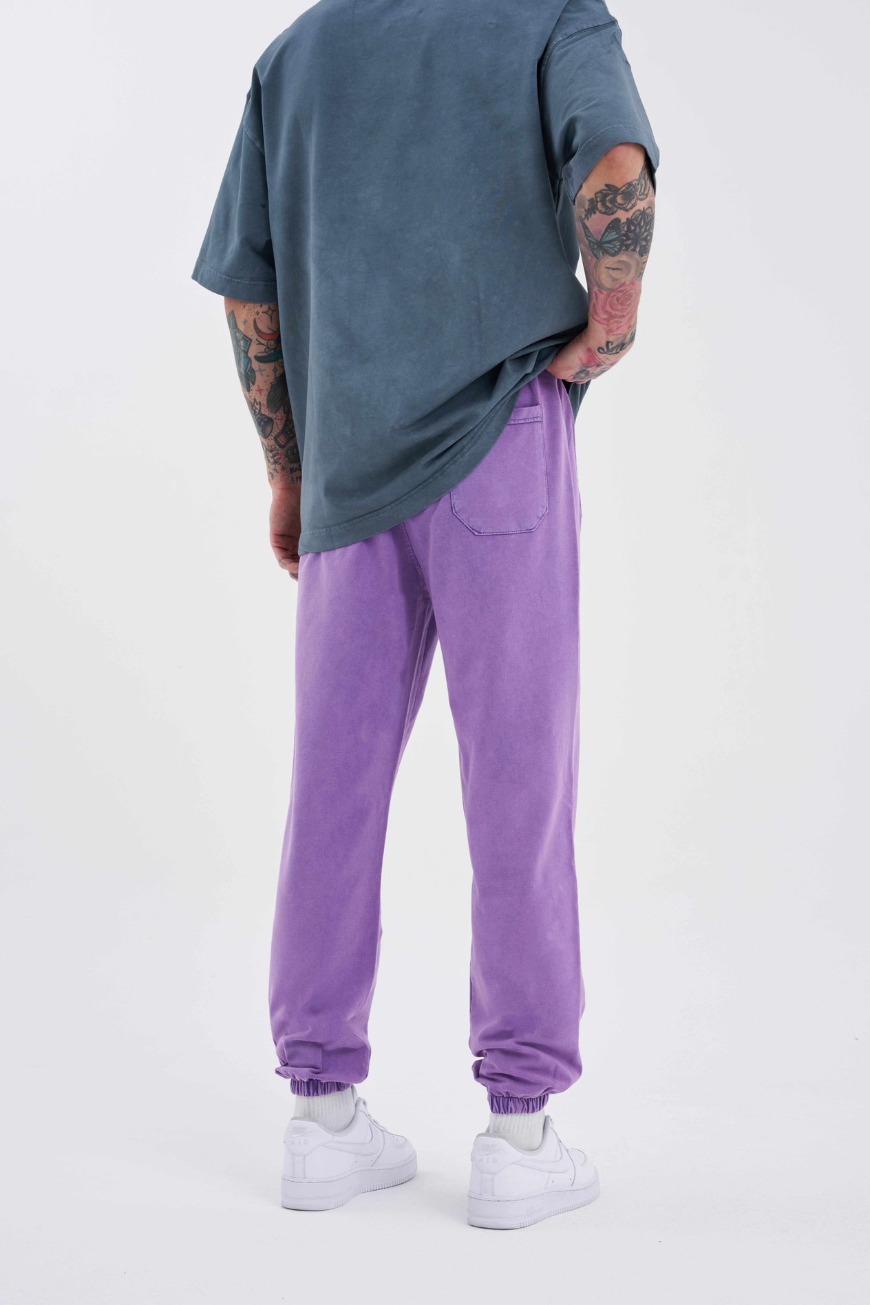 Erkek Luxury Basic Yıkamalı Jogger Eşofman Altı NEW PURPLE