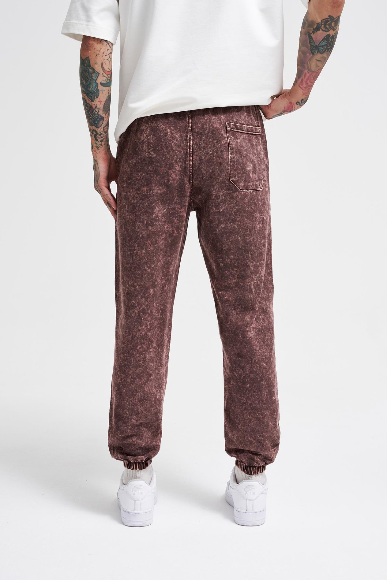 Erkek Luxury Basic Yıkamalı Jogger Eşofman Altı OAK COFFEE SPOTTED