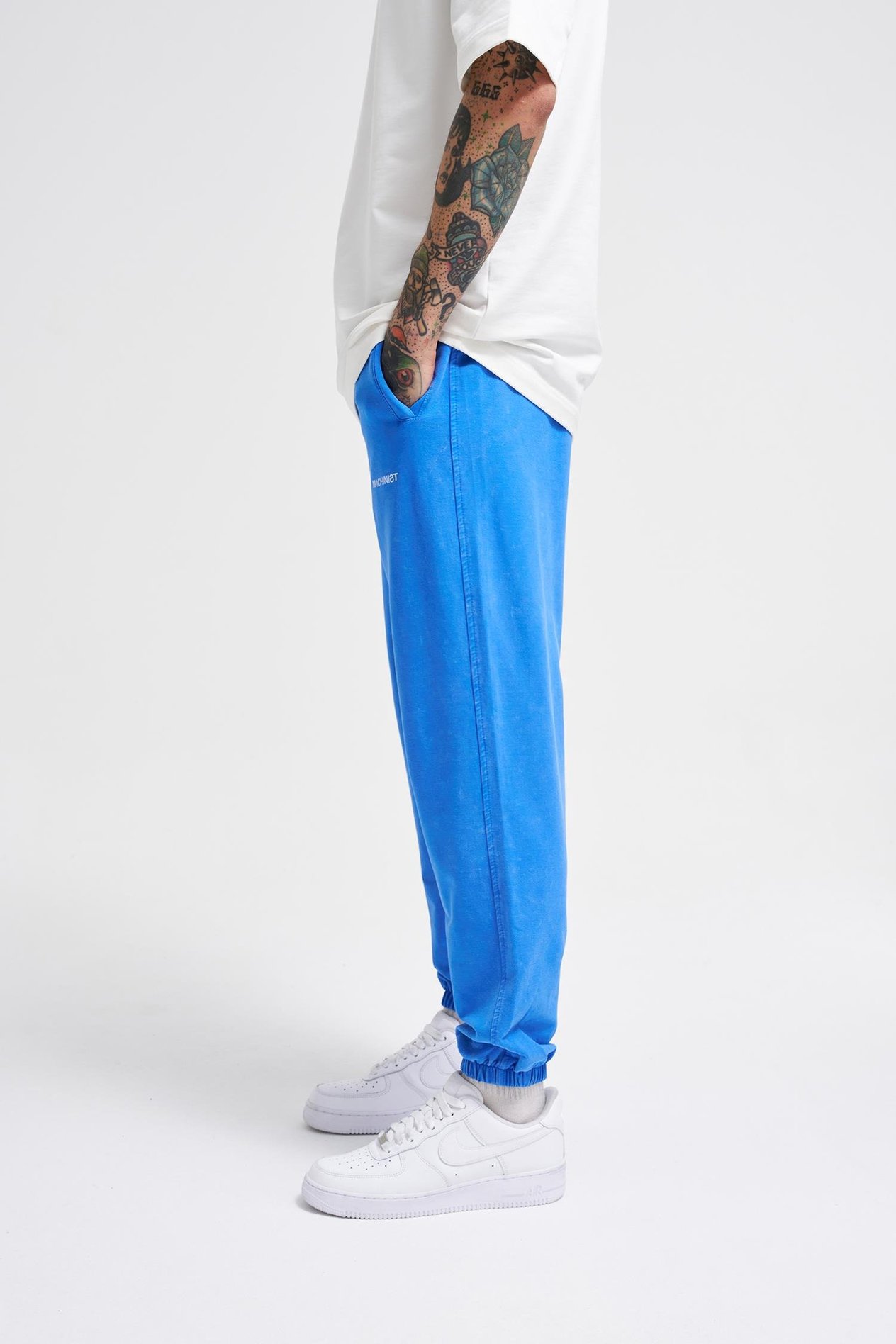 Erkek Luxury Basic Yıkamalı Jogger Eşofman Altı SOFT BLUE SPOTTED