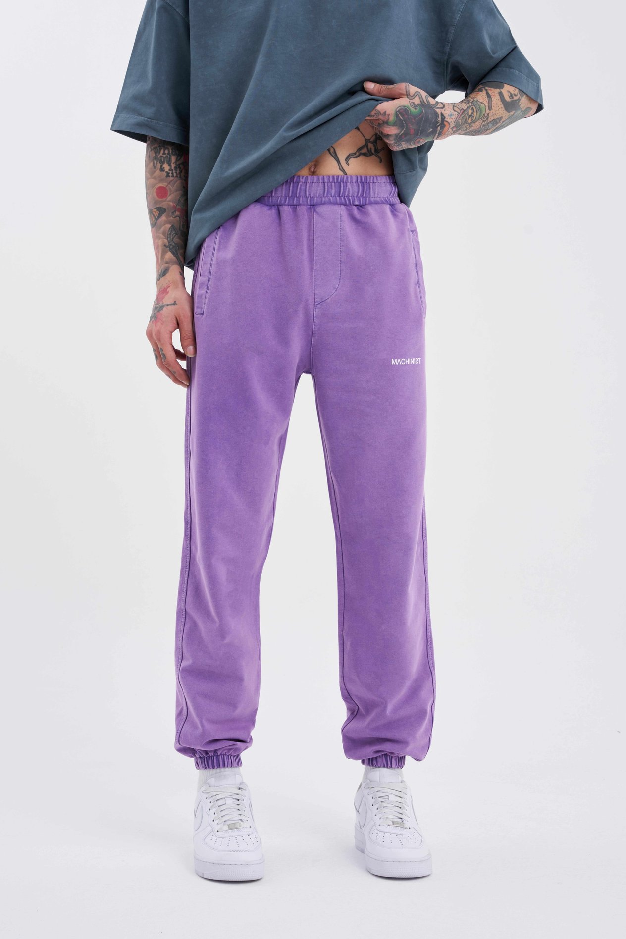 Erkek Luxury Basic Yıkamalı Jogger Eşofman Altı NEW PURPLE
