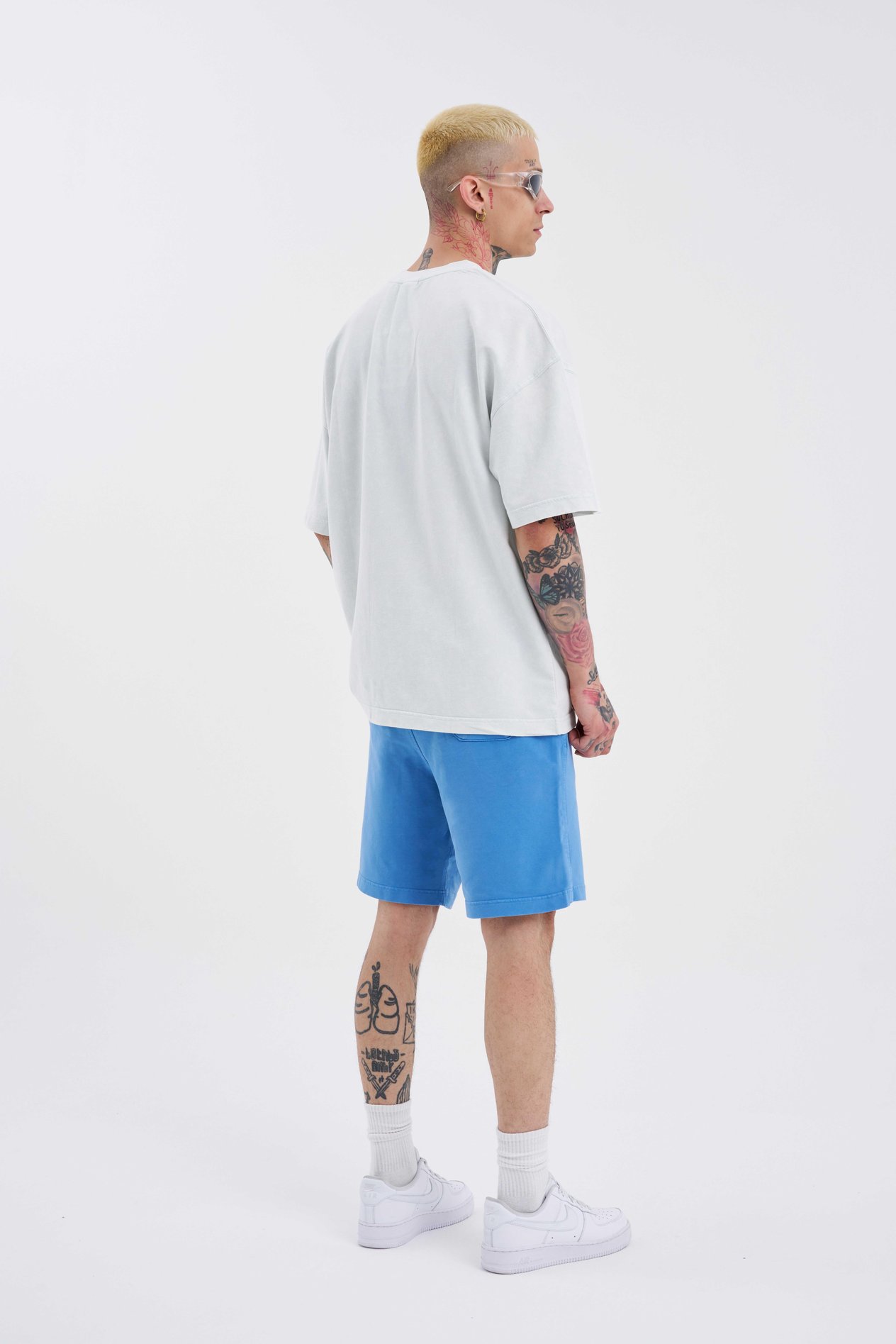 Erkek Luxury Basic Yıkamalı Relaxed Mavi Şort