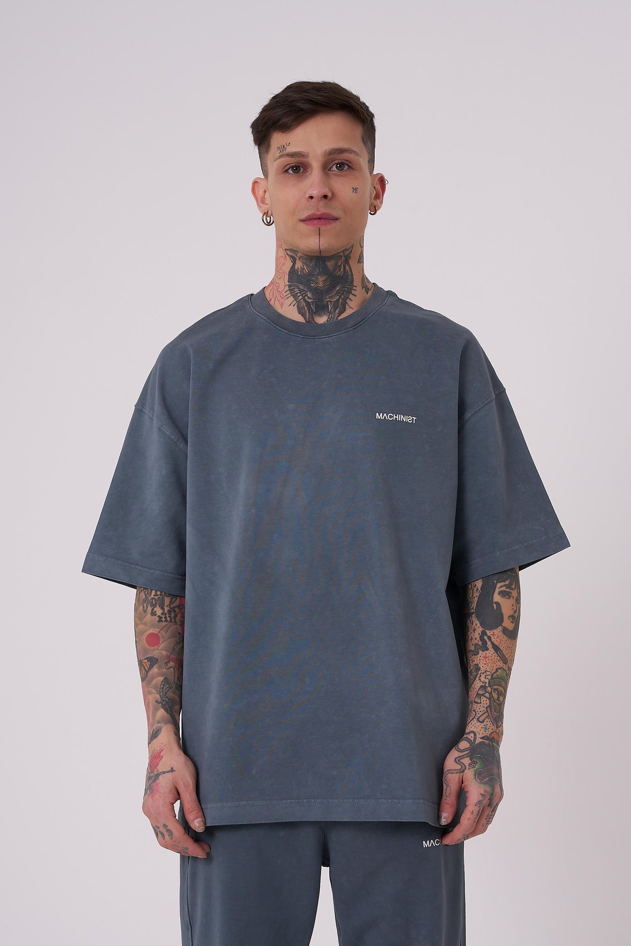 Erkek Luxury Yıkamalı Basic Oversize Ghost Tişört