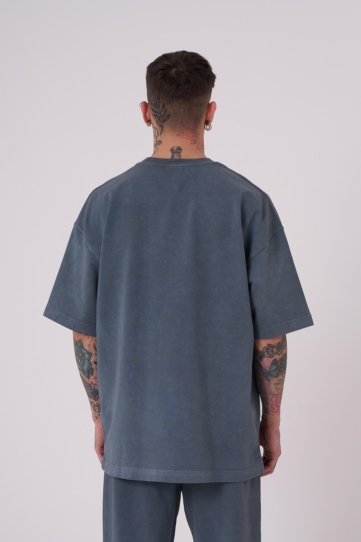 Erkek Luxury Yıkamalı Basic Oversize Ghost Tişört