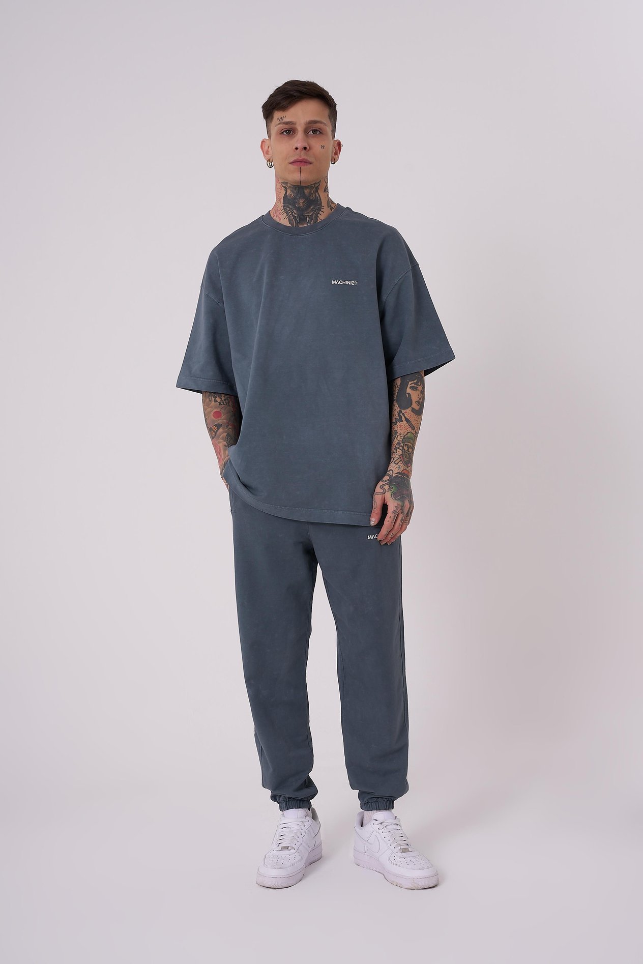 Erkek Luxury Yıkamalı Basic Oversize Ghost Tişört