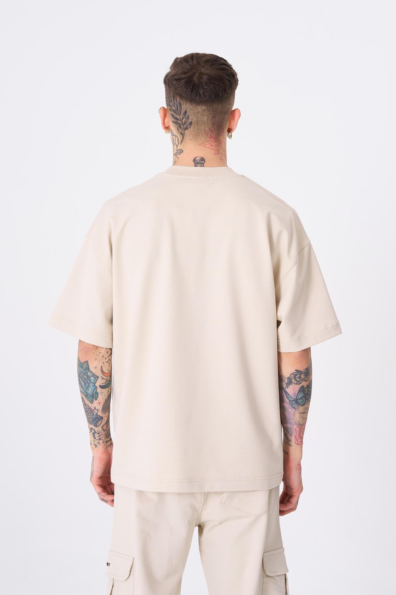 Erkek Machinist Dollar Basic Oversize Tişört SOFT BEIGE