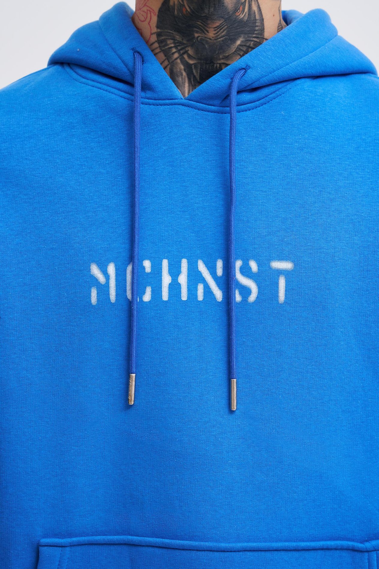 Erkek Machinist Secret Baskılı Kapüşonlu Saks Sweatshirt