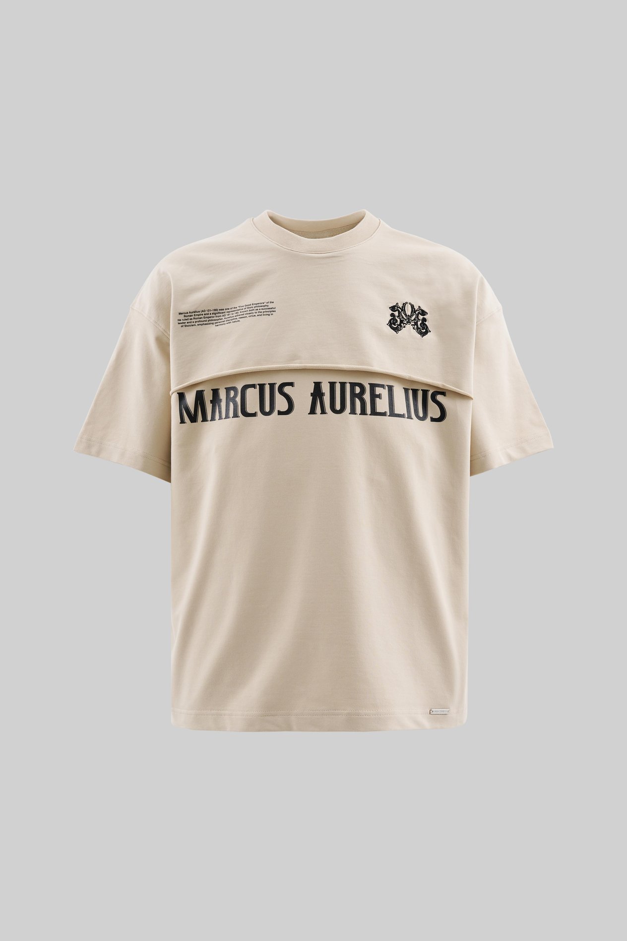 Erkek Marcus Aurelius Oversize Soft Bej Tişört