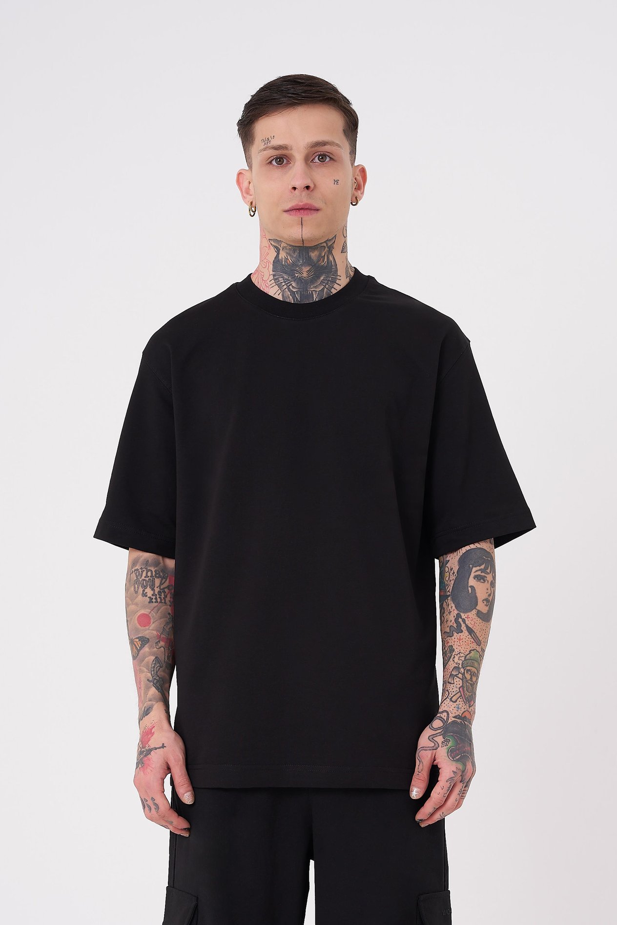 Erkek No Name Basic Relaxed Tişört DARK BLACK