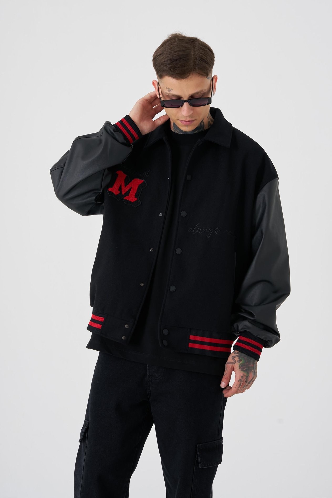 Erkek No Need To Fear Oversize Bomber Ceket BLACK
