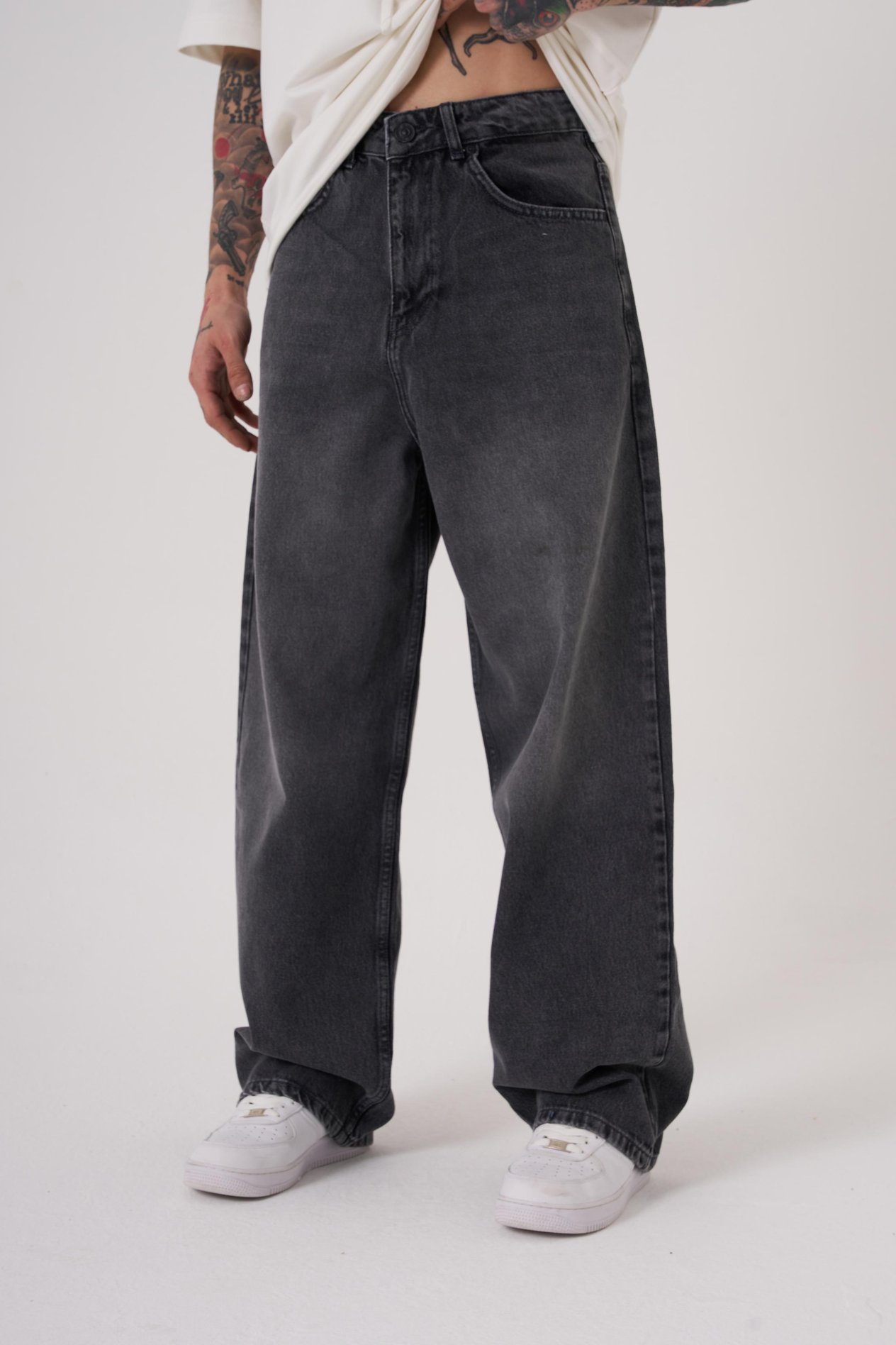 Erkek Oversize Baggy Jean Asphalt