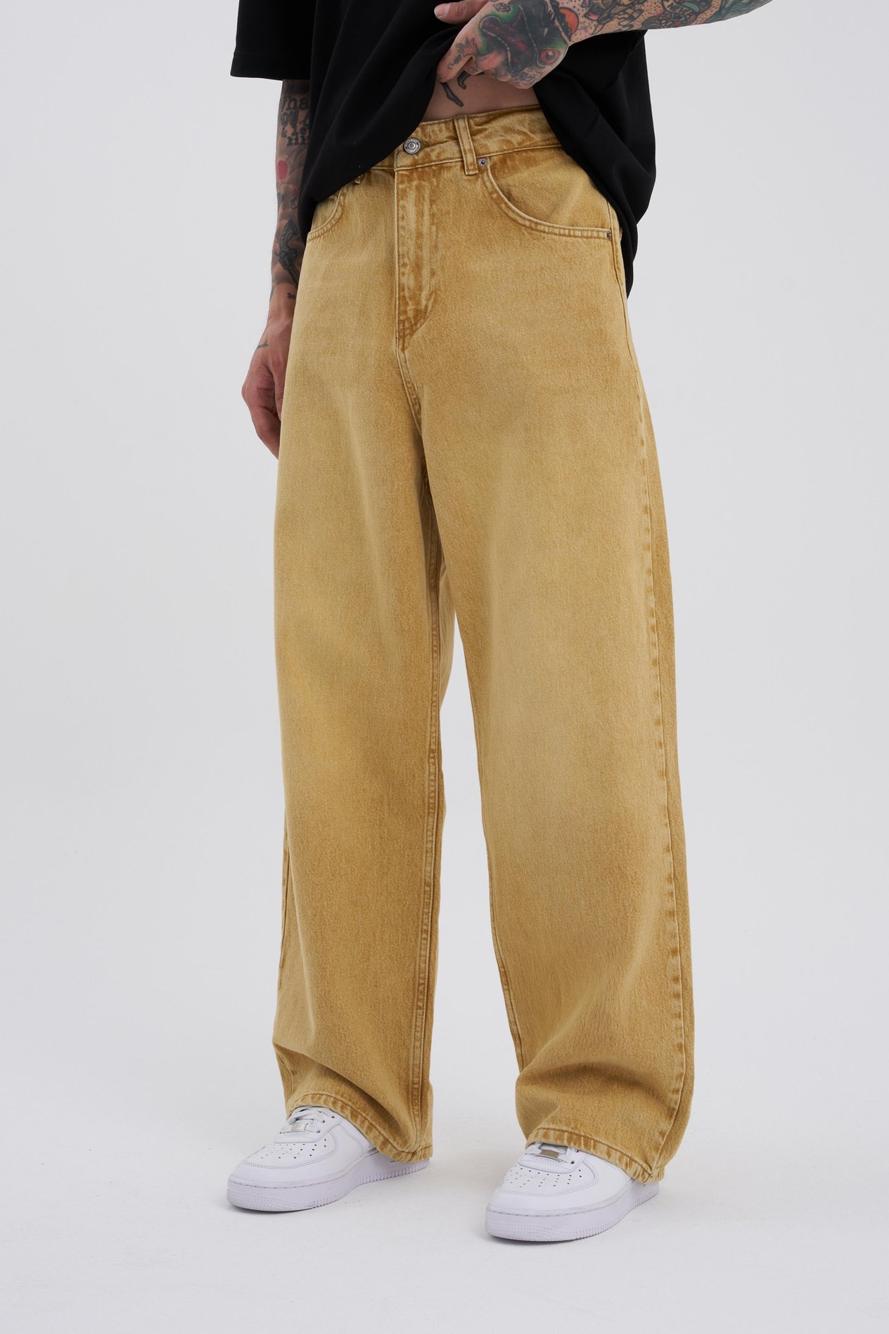 Erkek Oversize Baggy Jean Golden