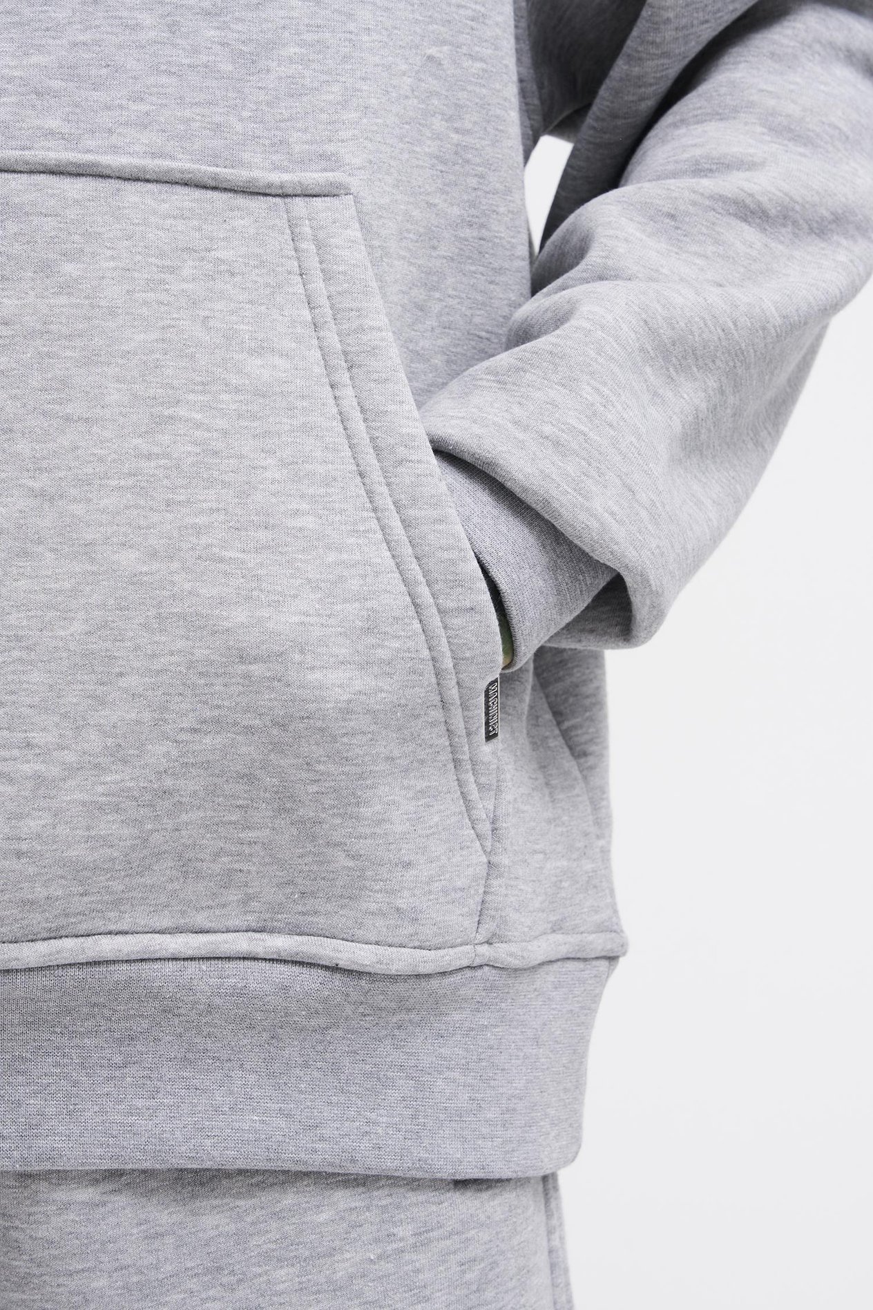 Erkek Oversize Basic Kapüşonlu Sweatshirt GRİ MELANJ