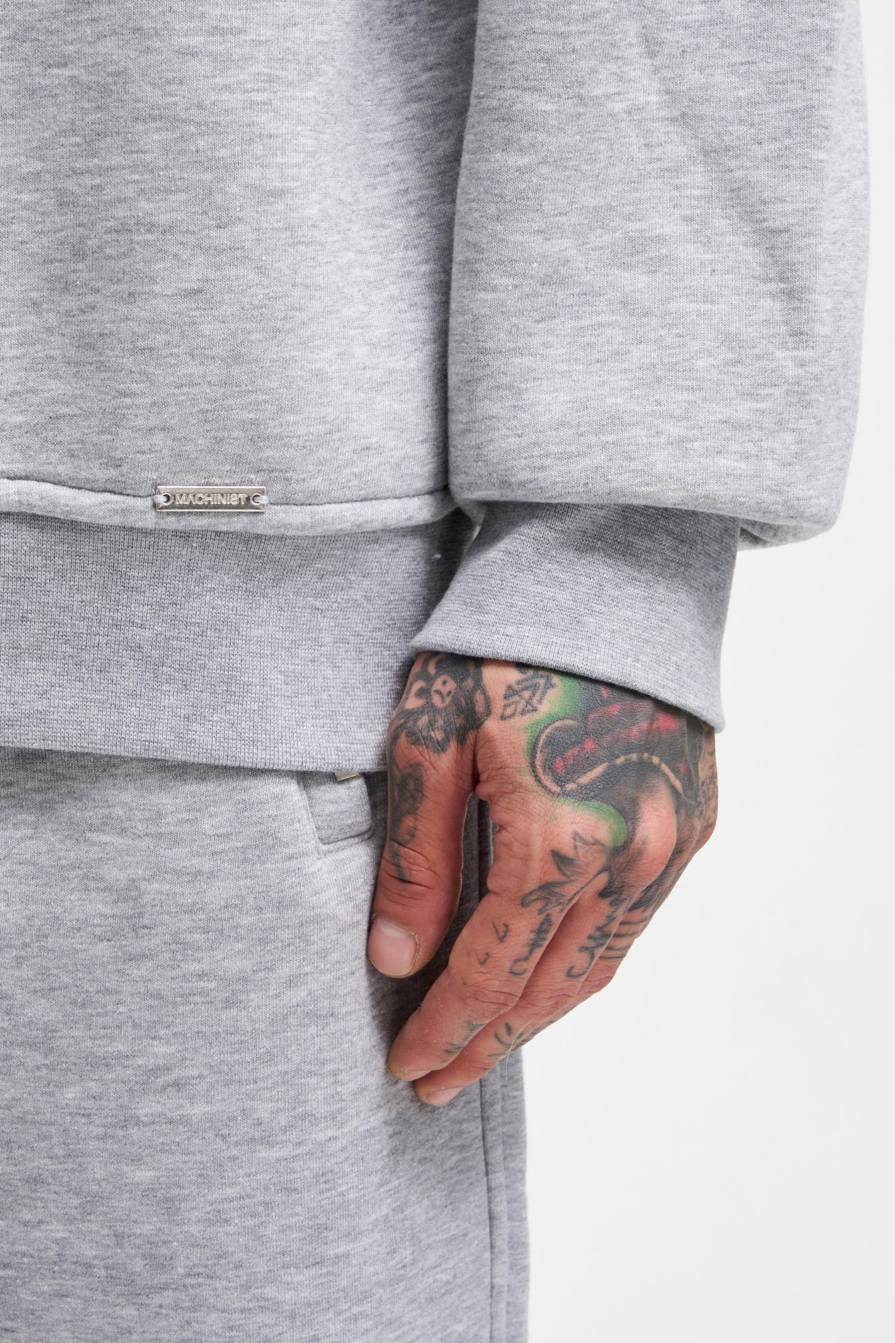 Erkek Oversize Basic Sweatshirt GREY MELANGE