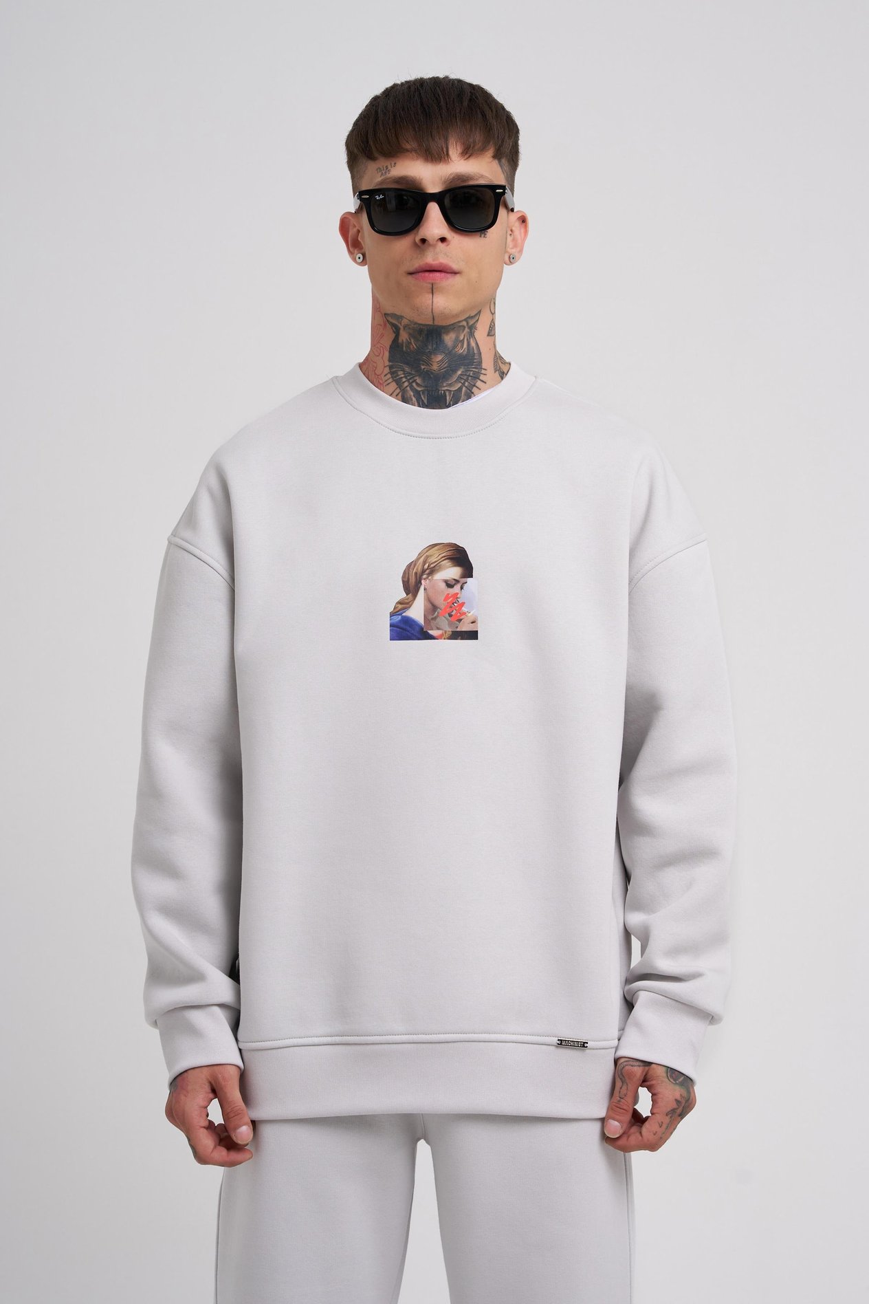 Erkek Oversize Holiness Basic Sweatshirt SPACE GREY