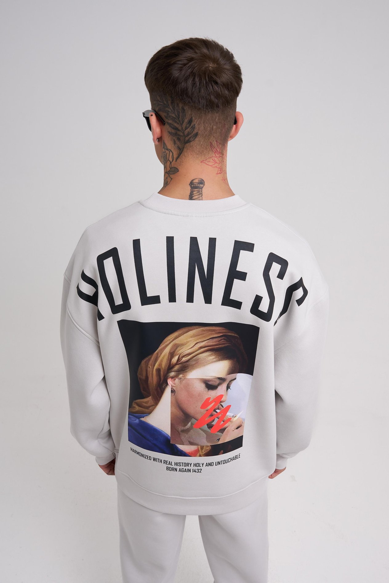 Erkek Oversize Holiness Basic Sweatshirt SPACE GREY
