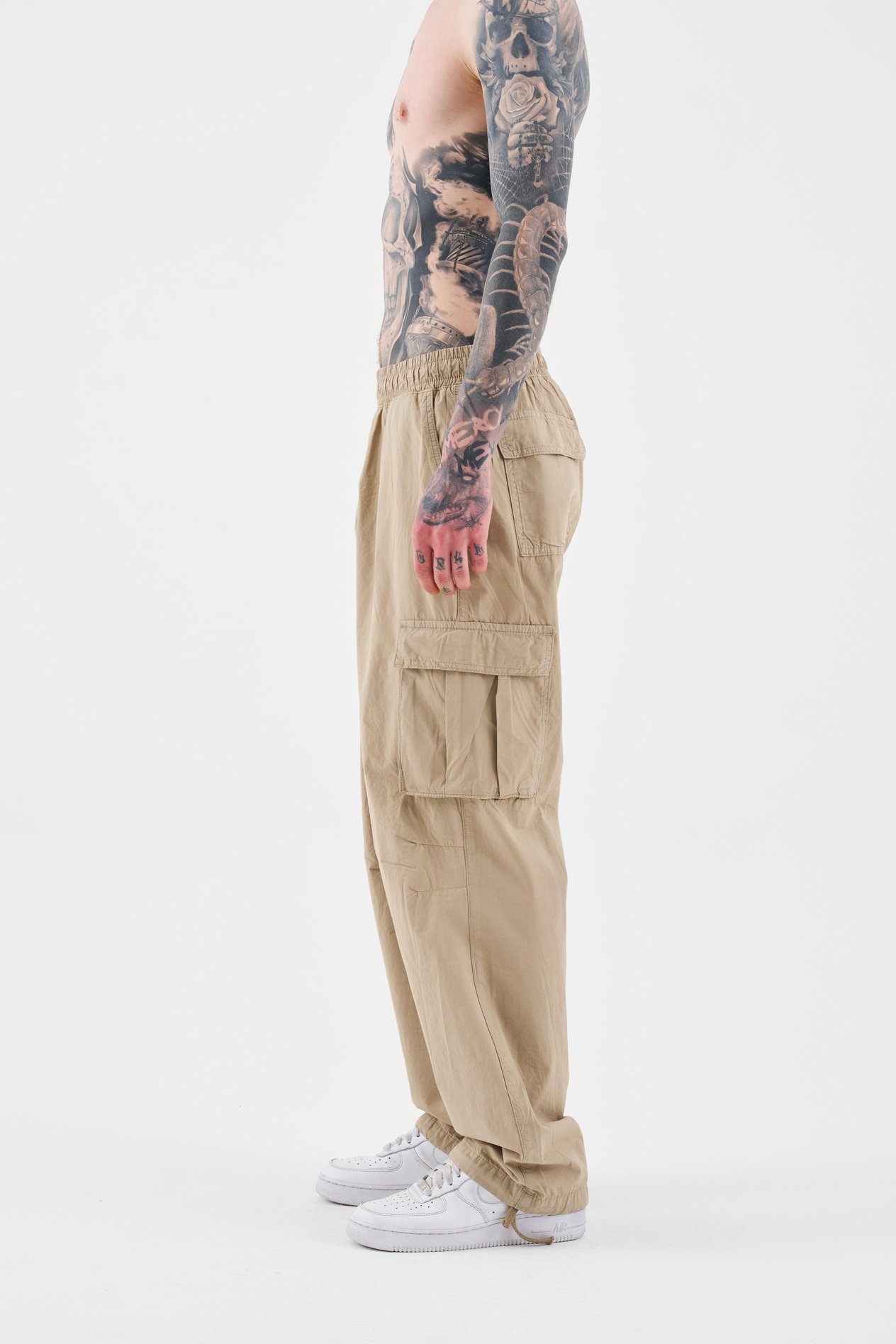 Erkek Paraşüt Kargo Pantolon BEIGE