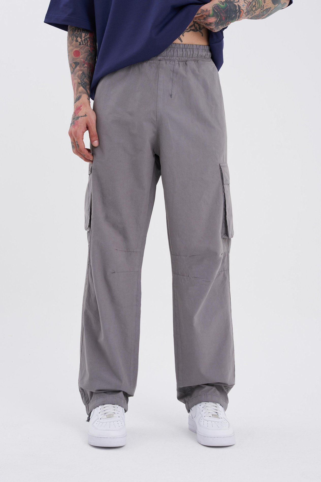 Erkek Paraşüt Kargo Pantolon LIGHT GRAY