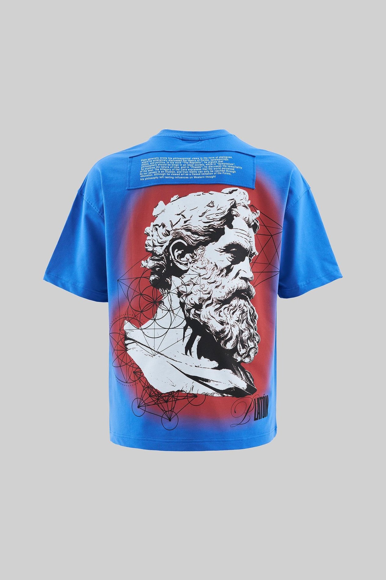 Erkek Platon Oversi̇ze Soft Mavi Tişört