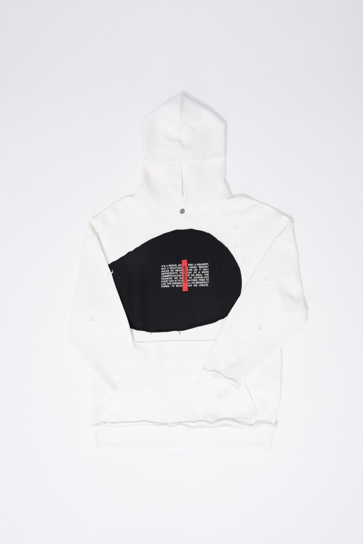 Erkek Printed and Patched Hoodie ECRU