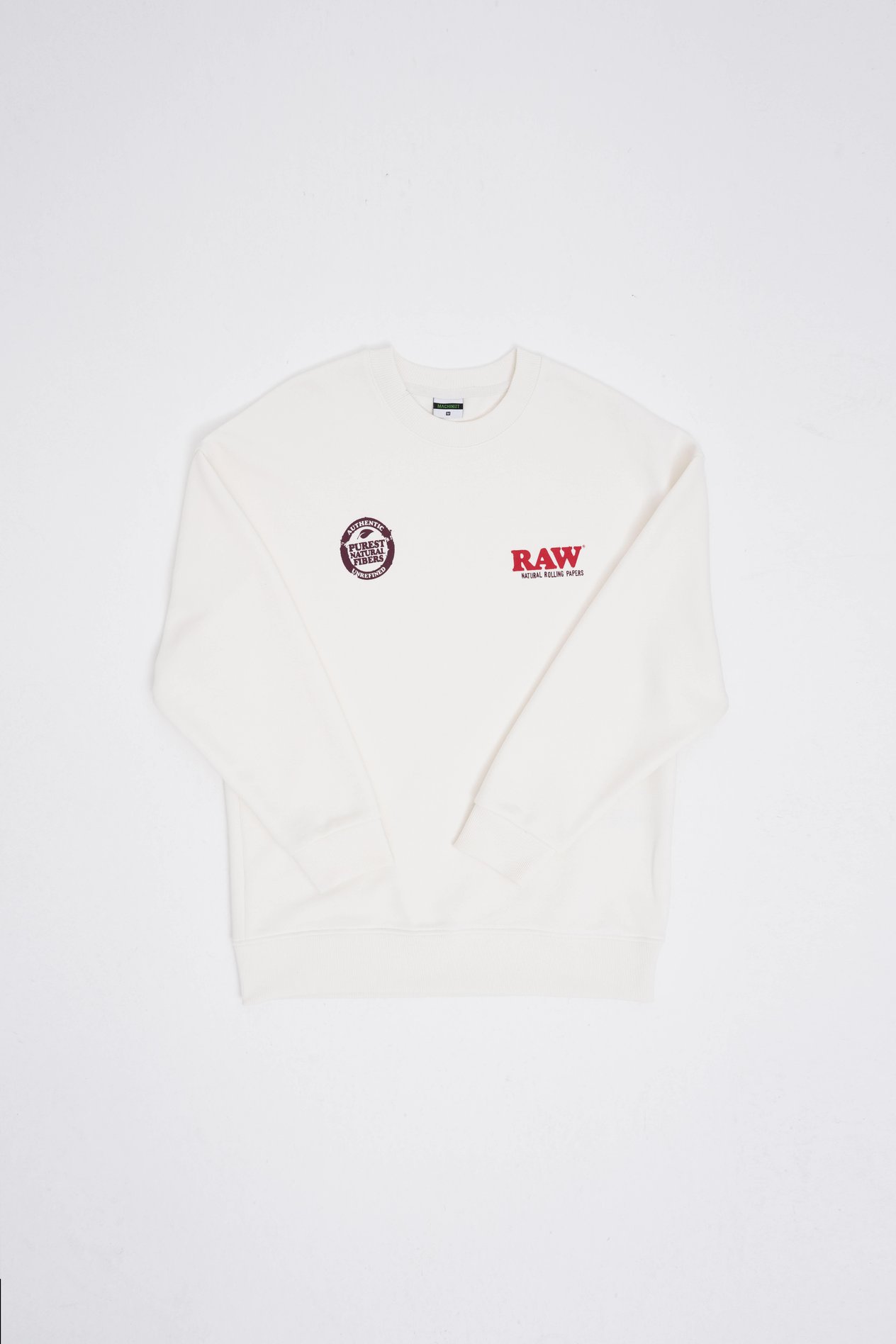 Erkek Raw Printed Sweatshirt ECRU