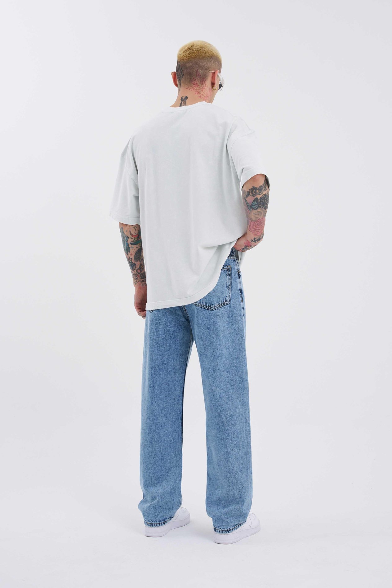 Erkek Relaxed Baggy Mavi Jean Pantolon