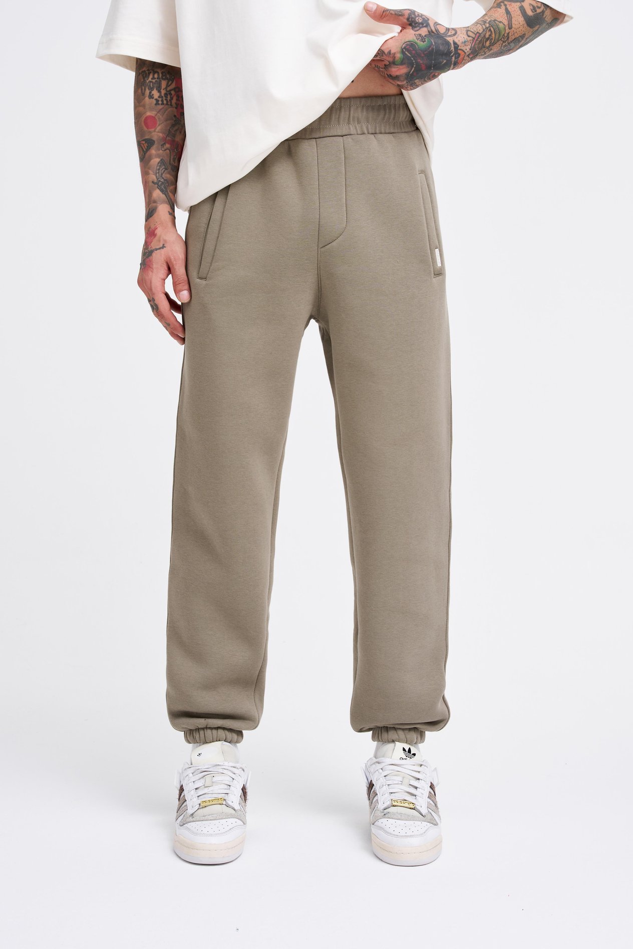 Erkek Relaxed Jogger Basic Eşofman Altı KHAKI