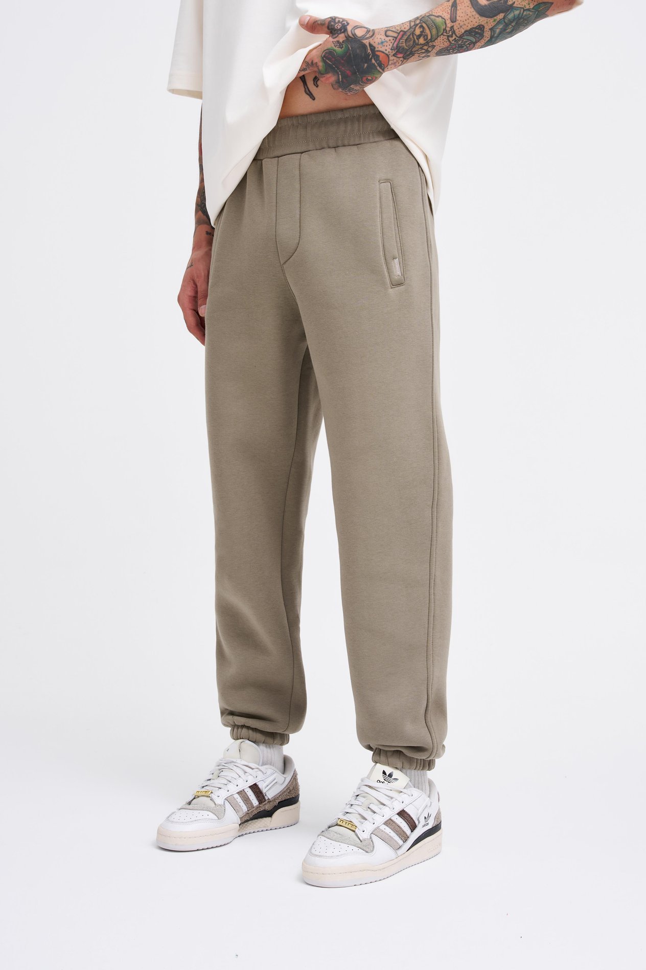 Erkek Relaxed Jogger Basic Eşofman Altı KHAKI