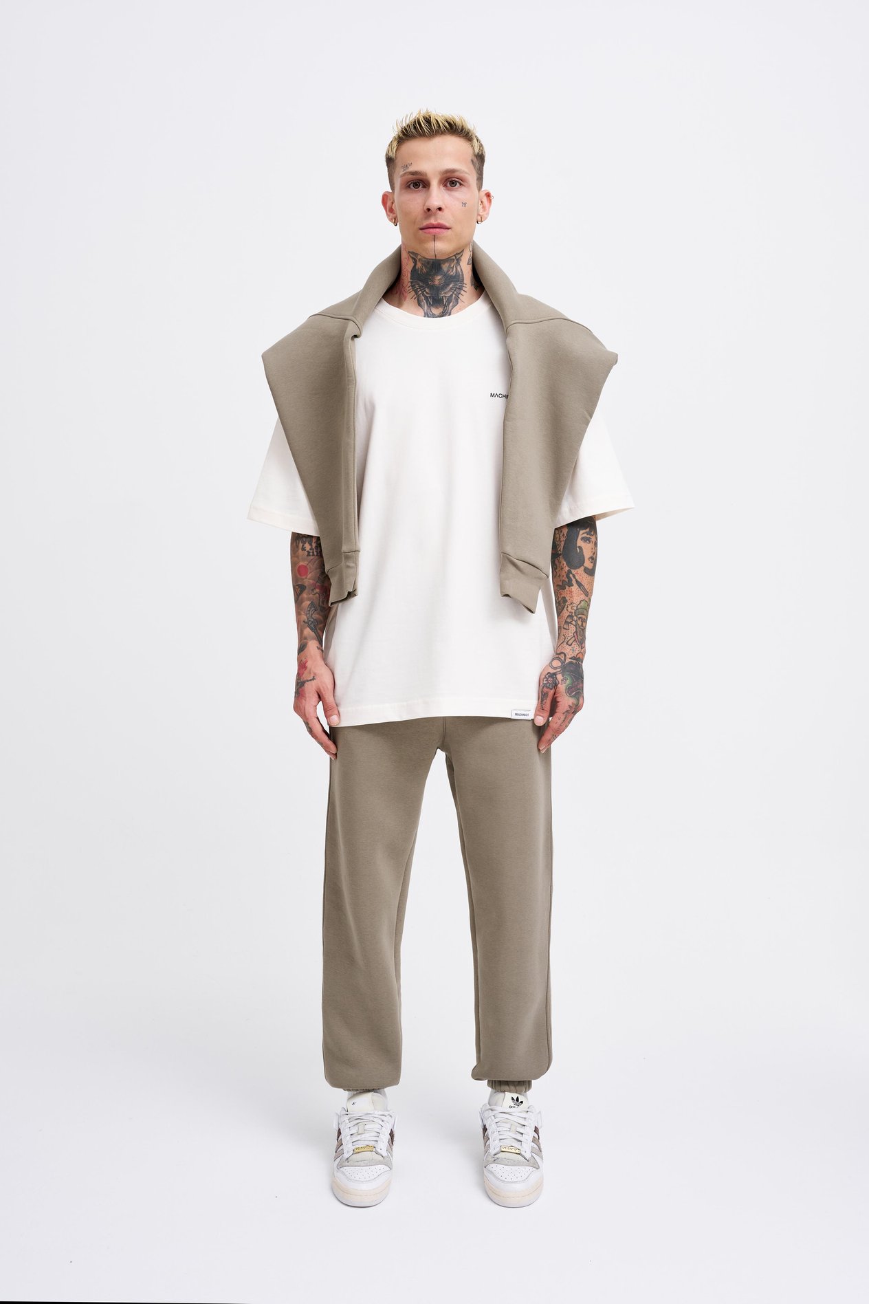 Erkek Relaxed Jogger Basic Eşofman Altı KHAKI
