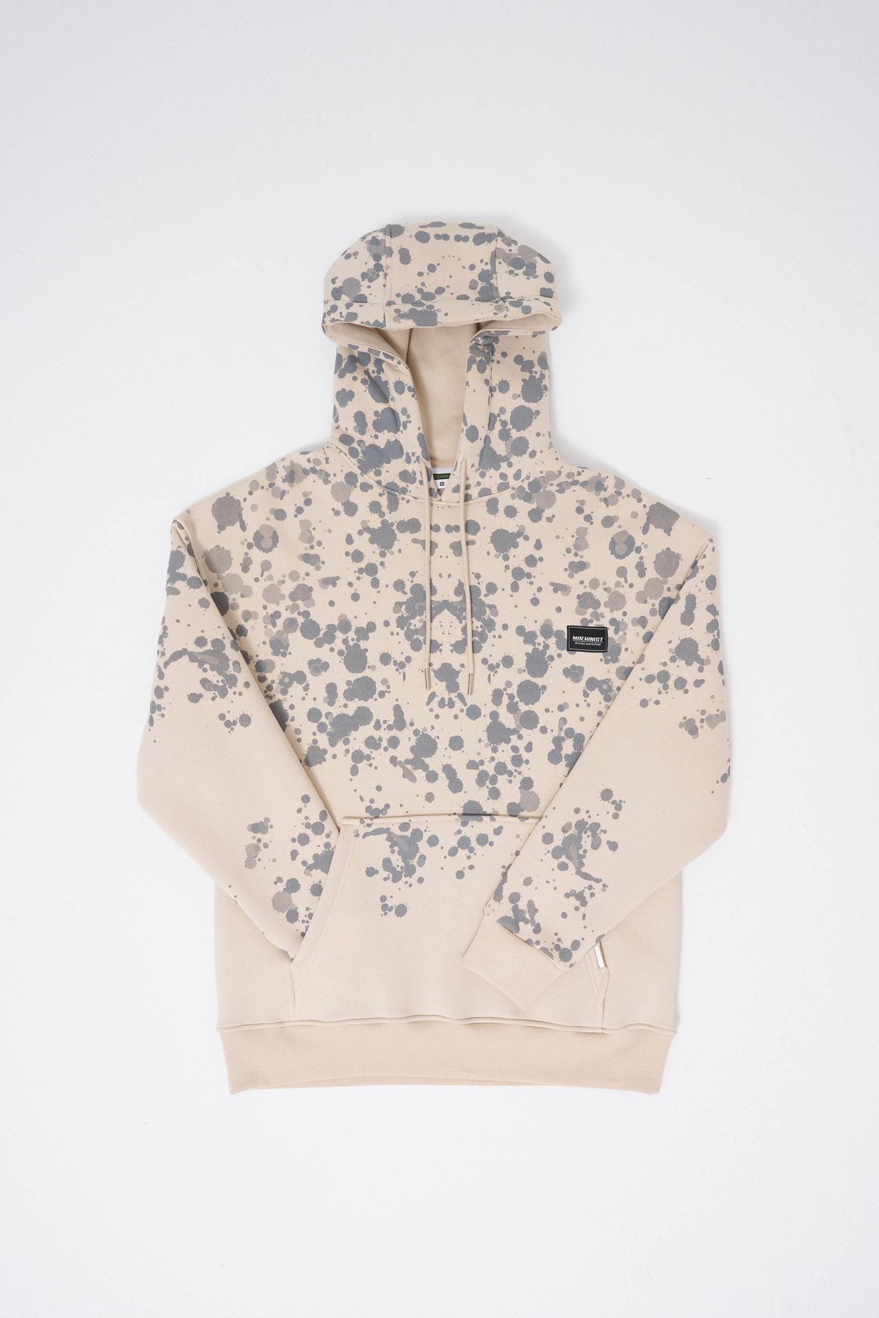 Erkek Splash Printed Hoodie SOFT BEIGE