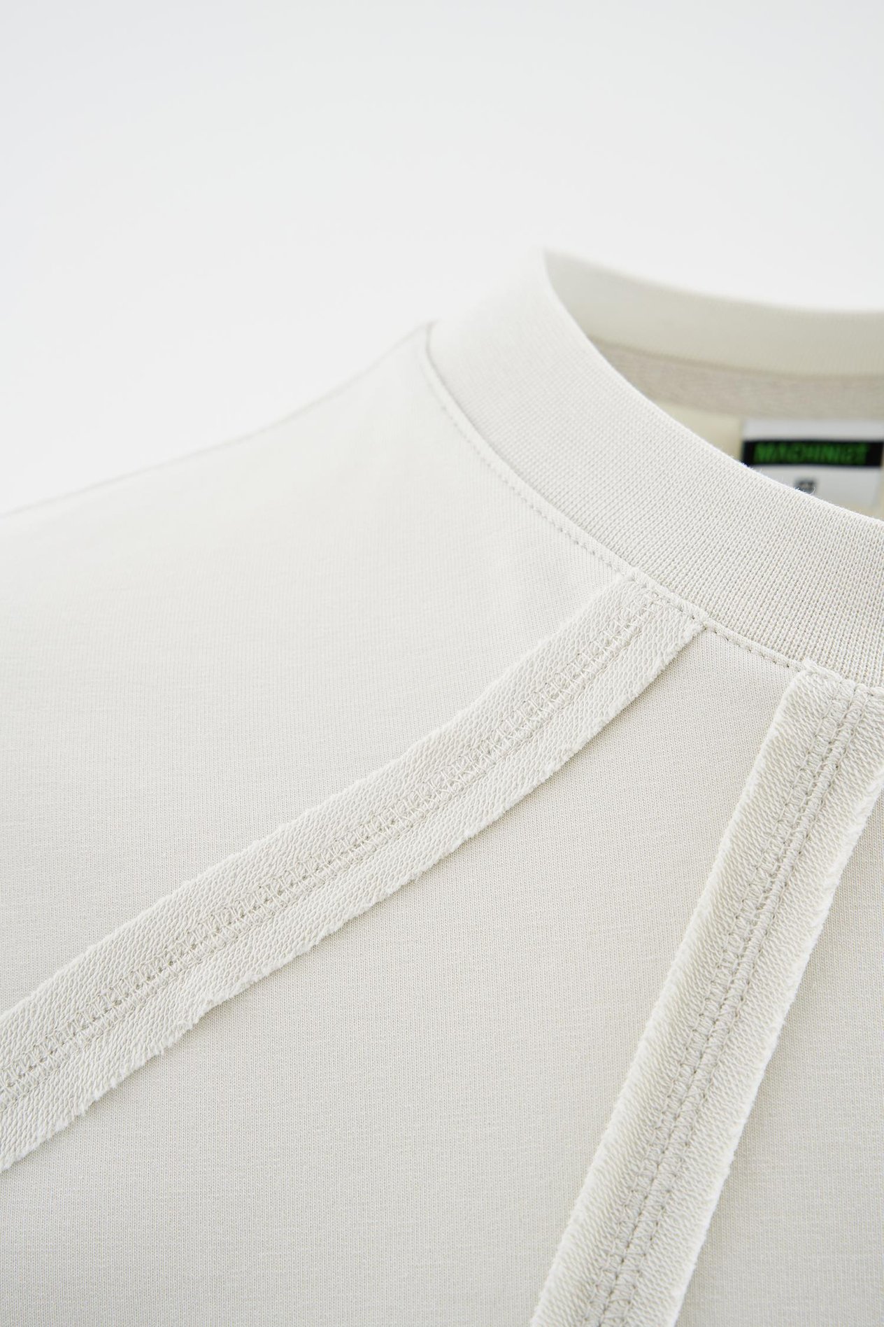 Erkek Stitch Detailed Panel Oversi̇ze Ti̇şört SPACE GREY