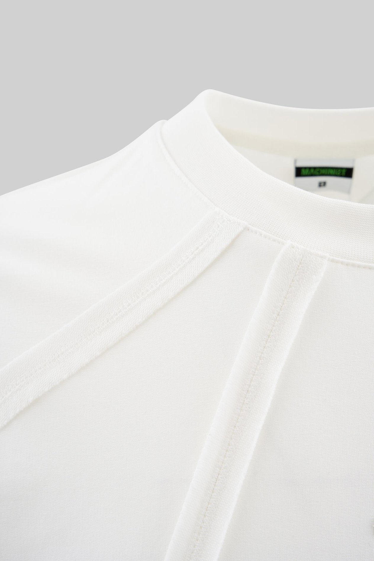 Erkek Stitch Detailed Panel Oversi̇ze Ti̇şört ECRU