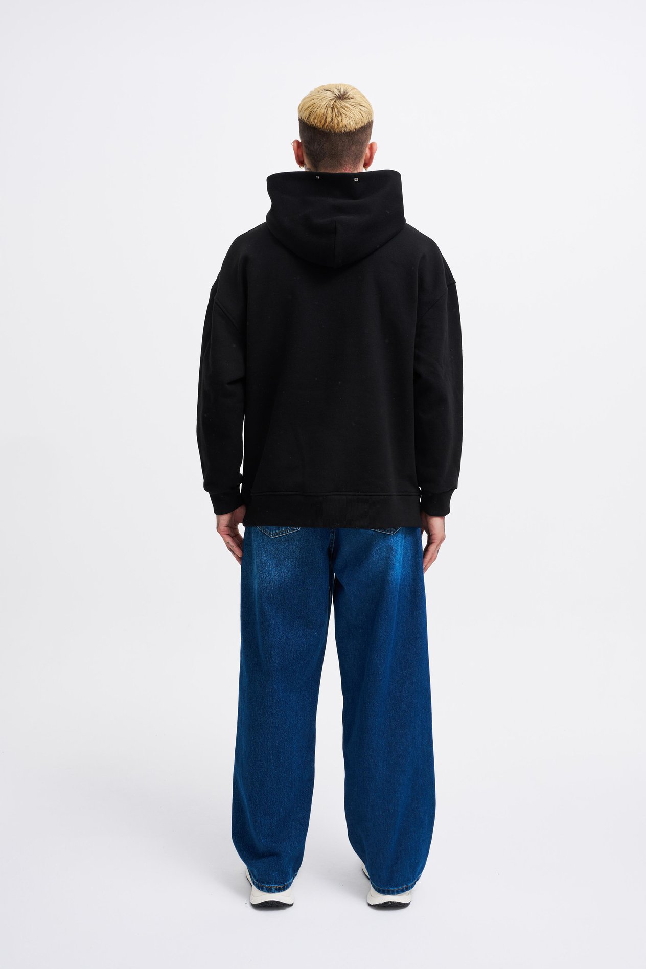 Erkek Studded Hoodie BLACK