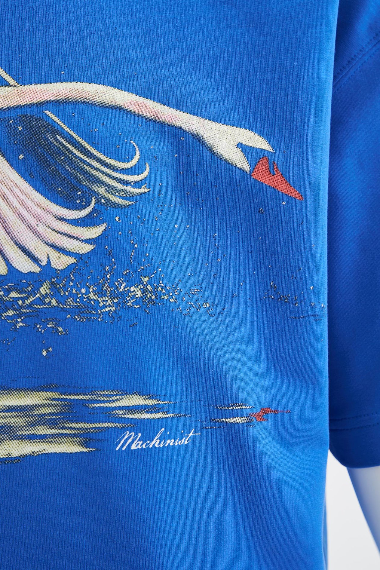 Erkek Swan Printed Oversi̇ze Ti̇şört SOFT BLUE