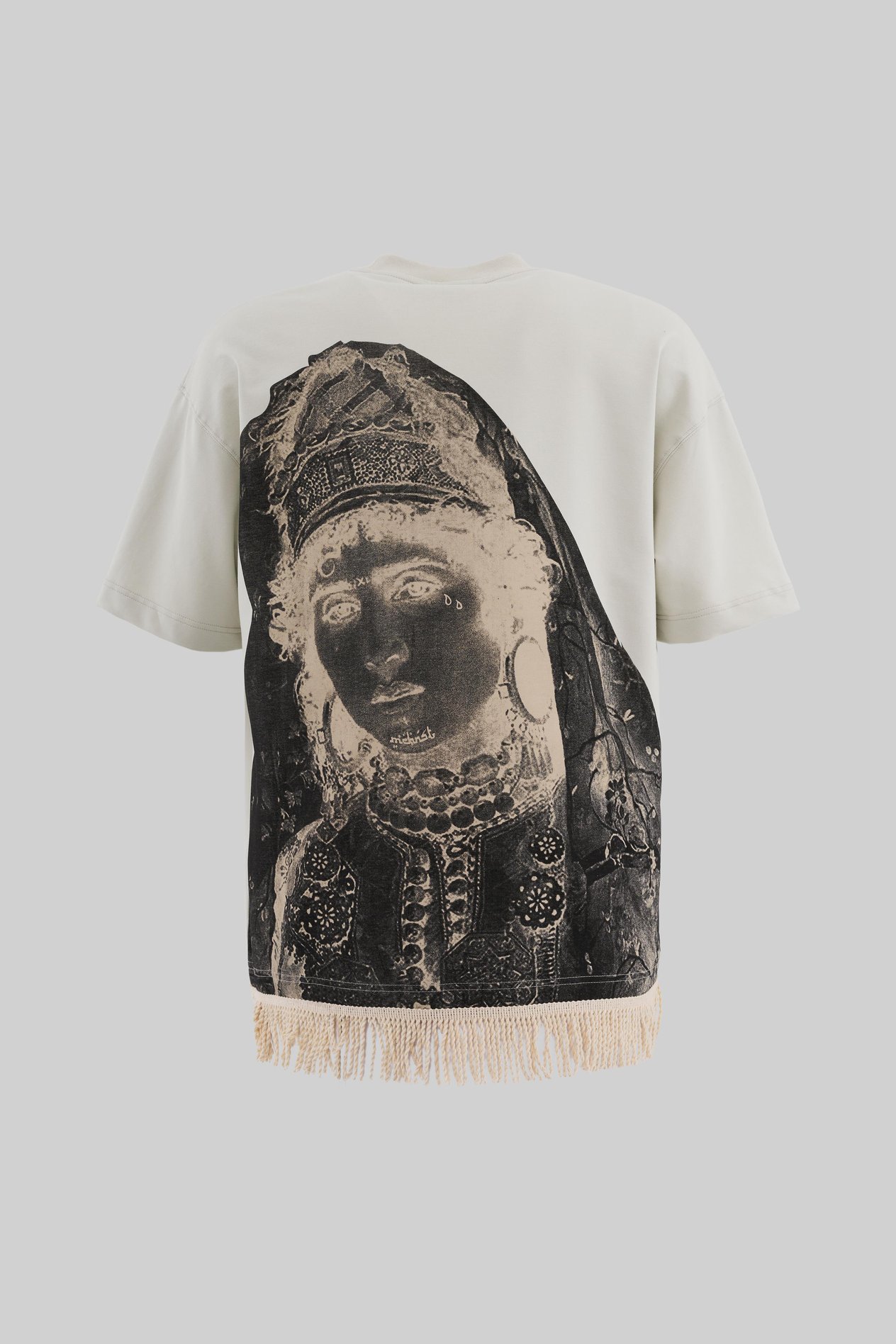 Erkek Traditional Fringe Oversi̇ze Ti̇şört SPACE GREY