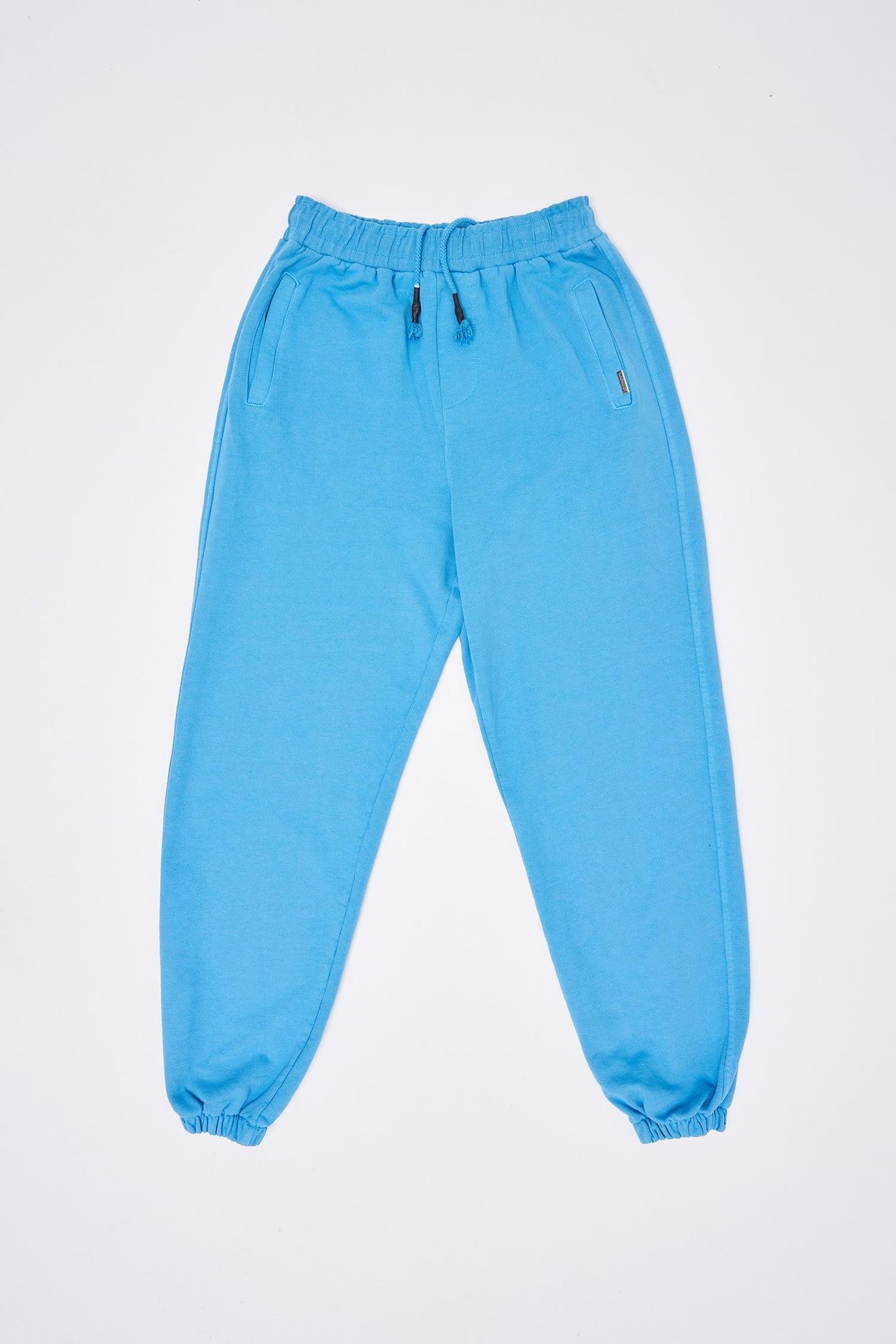 Erkek Yıkamalı Basic Jogger Mavi Eşofman Altı