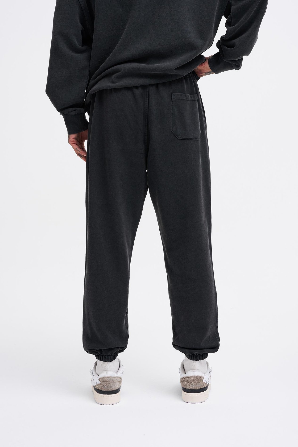Erkek Yıkamalı Basic Jogger Siyah Eşofman Altı