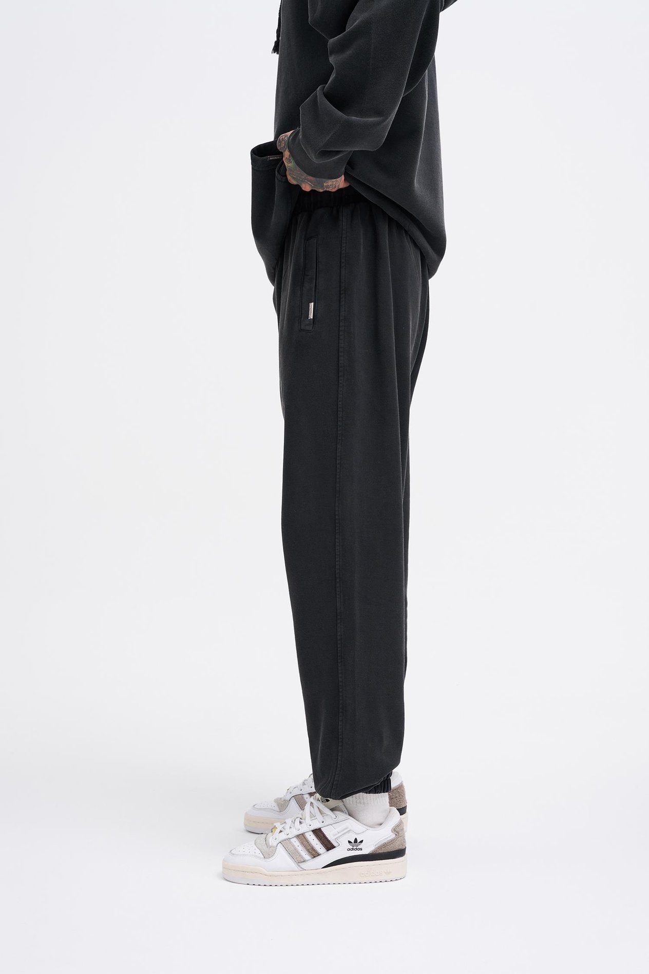 Erkek Yıkamalı Basic Jogger Siyah Eşofman Altı