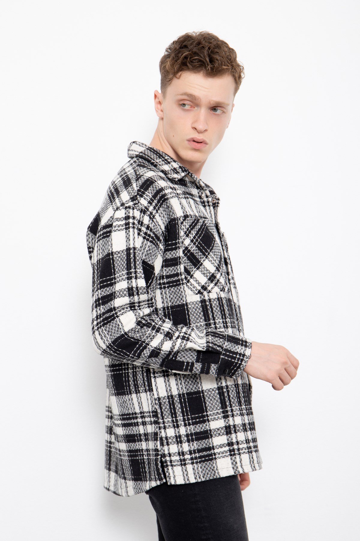Oversize Pamuklu Oduncu Gömlek Std