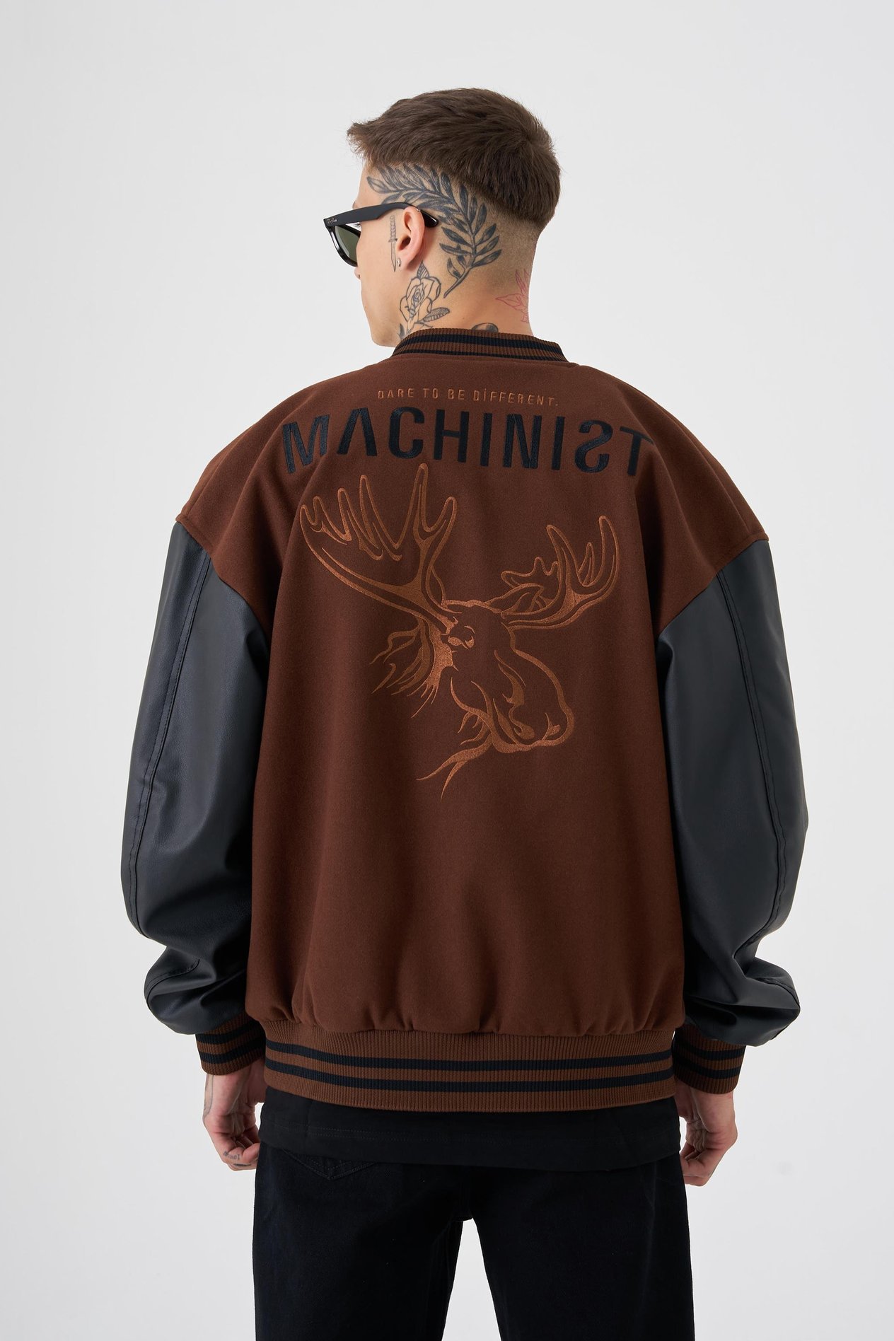 Erkek Deer Oversize Kahve Bomber Ceket