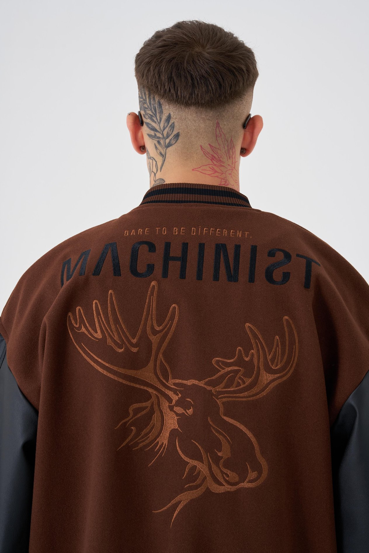 Erkek Deer Oversize Kahve Bomber Ceket