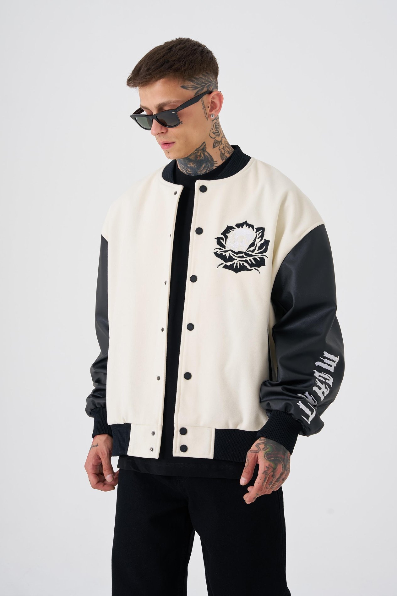 Erkek Go To War Oversize Ekru Bomber Ceket