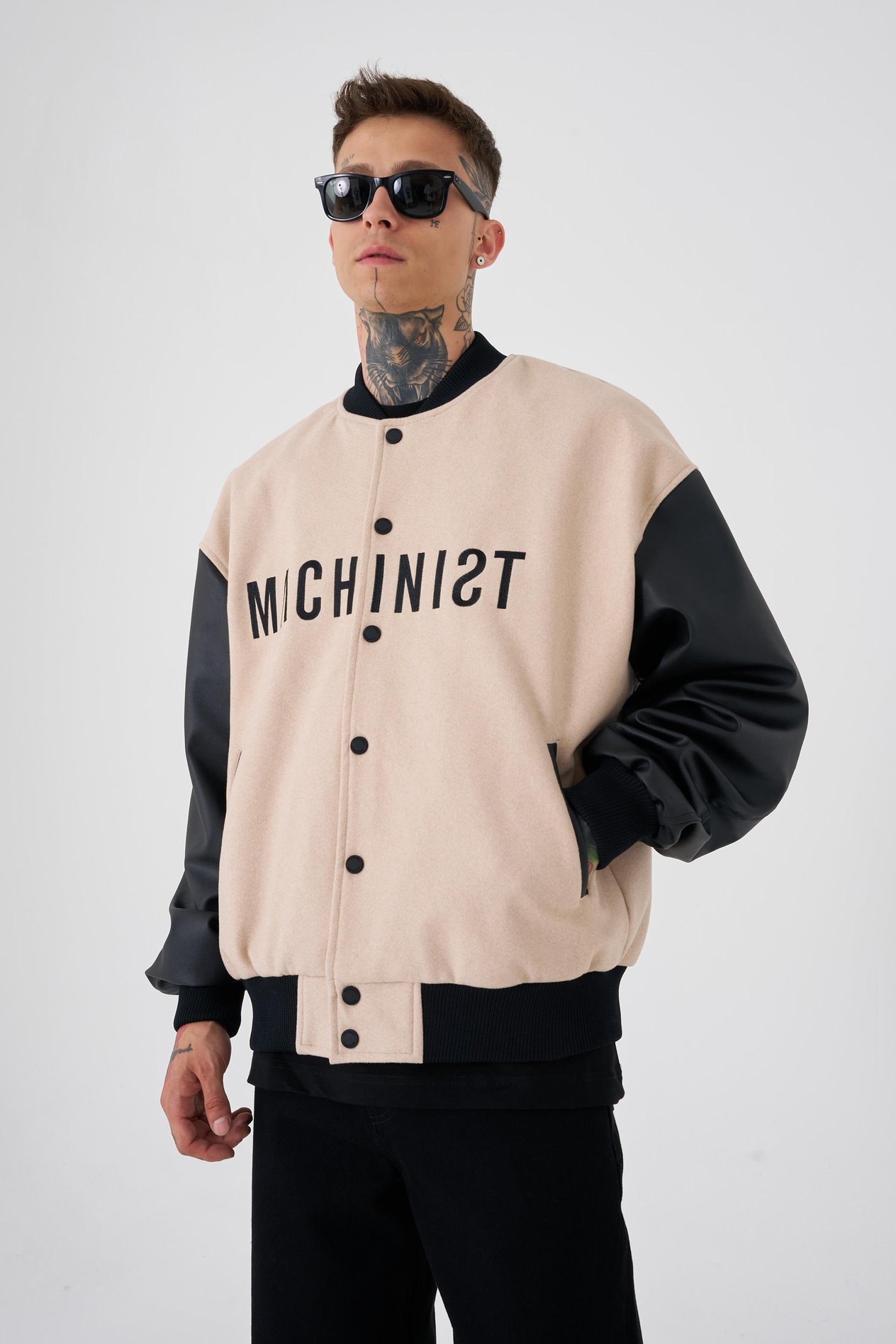 Erkek Born Again Oversize Bej Bomber Ceket
