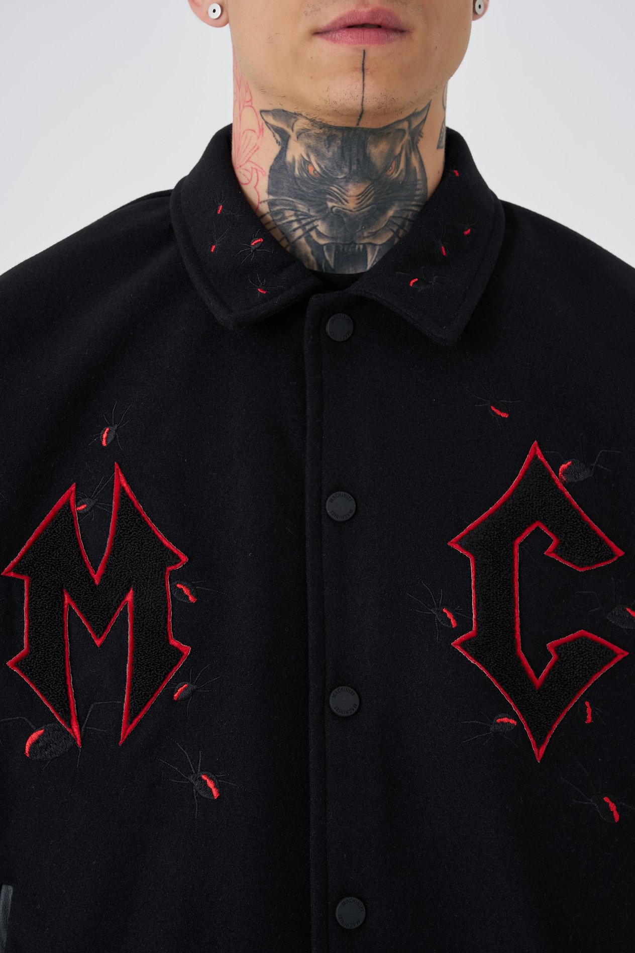 Erkek MC Oversize Siyah Bomber Ceket