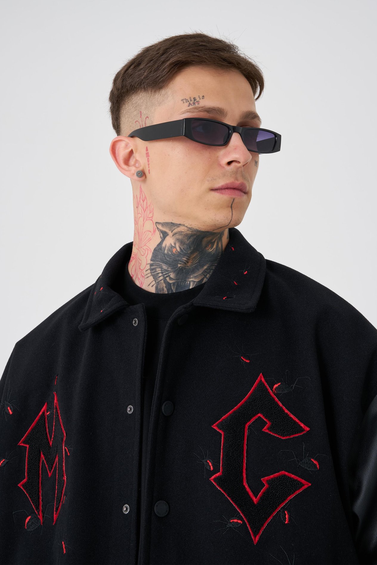 Erkek MC Oversize Siyah Bomber Ceket