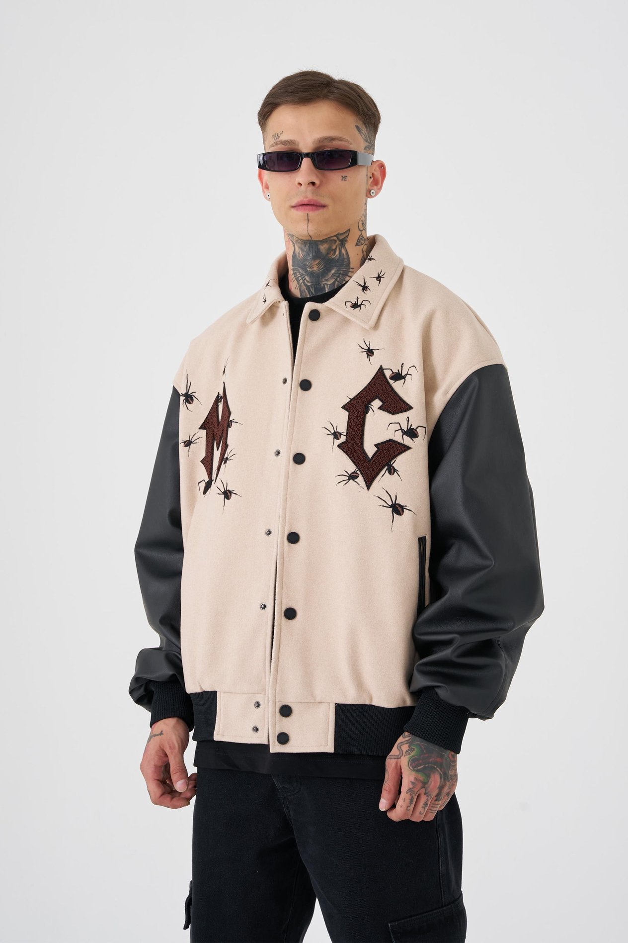 Erkek Mc Oversize Bej Bomber Ceket