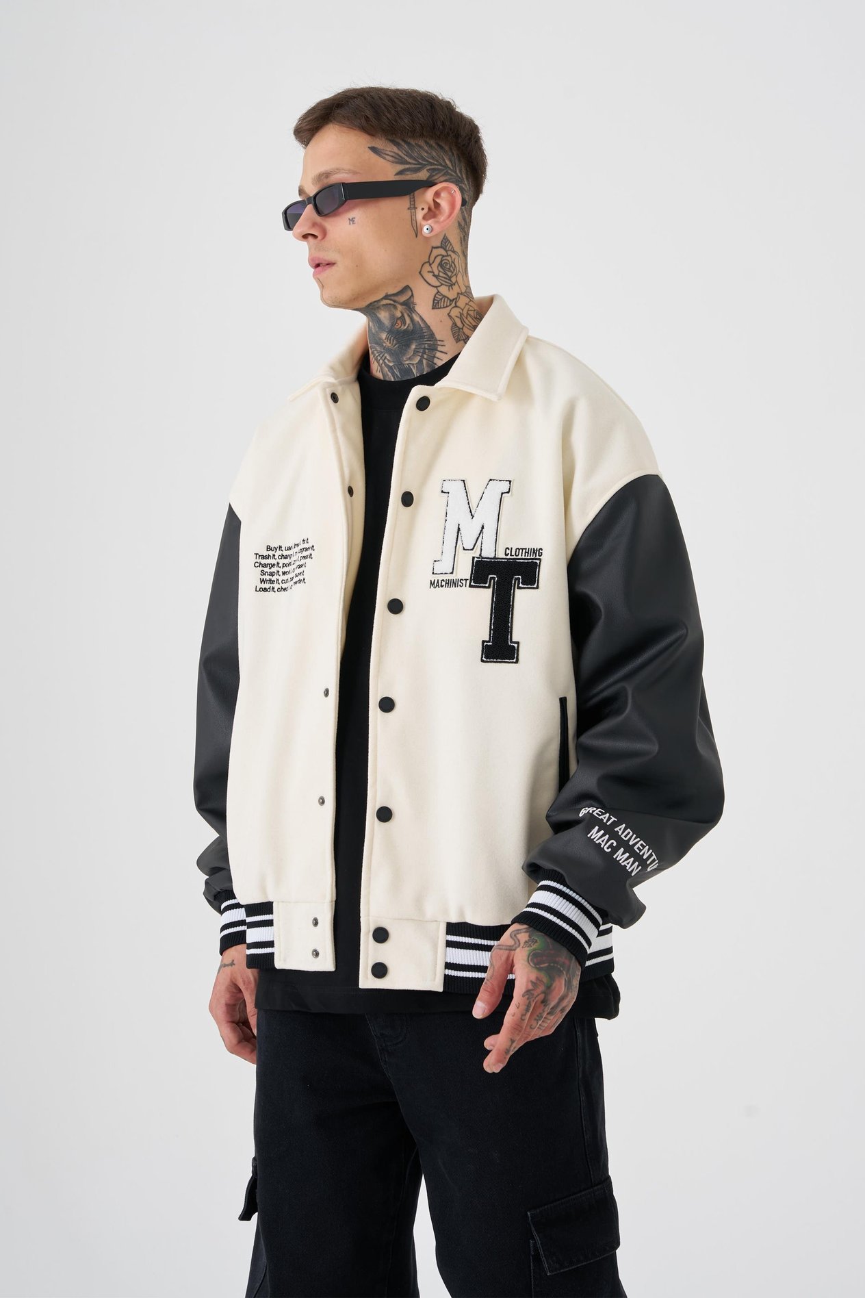 Erkek Mt Oversize Ekru Bomber Ceket