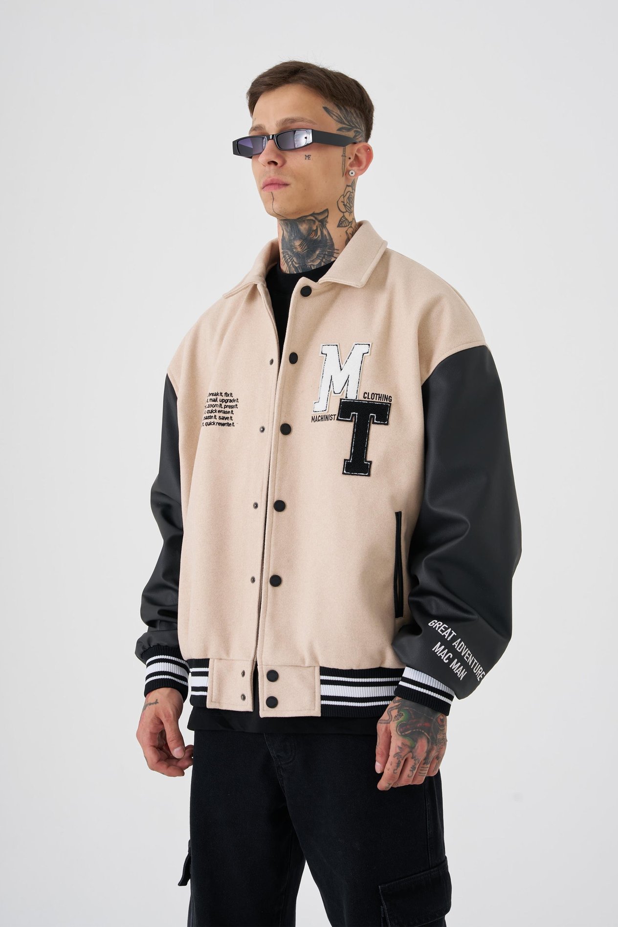 Erkek MT Oversize Bej Bomber Ceket