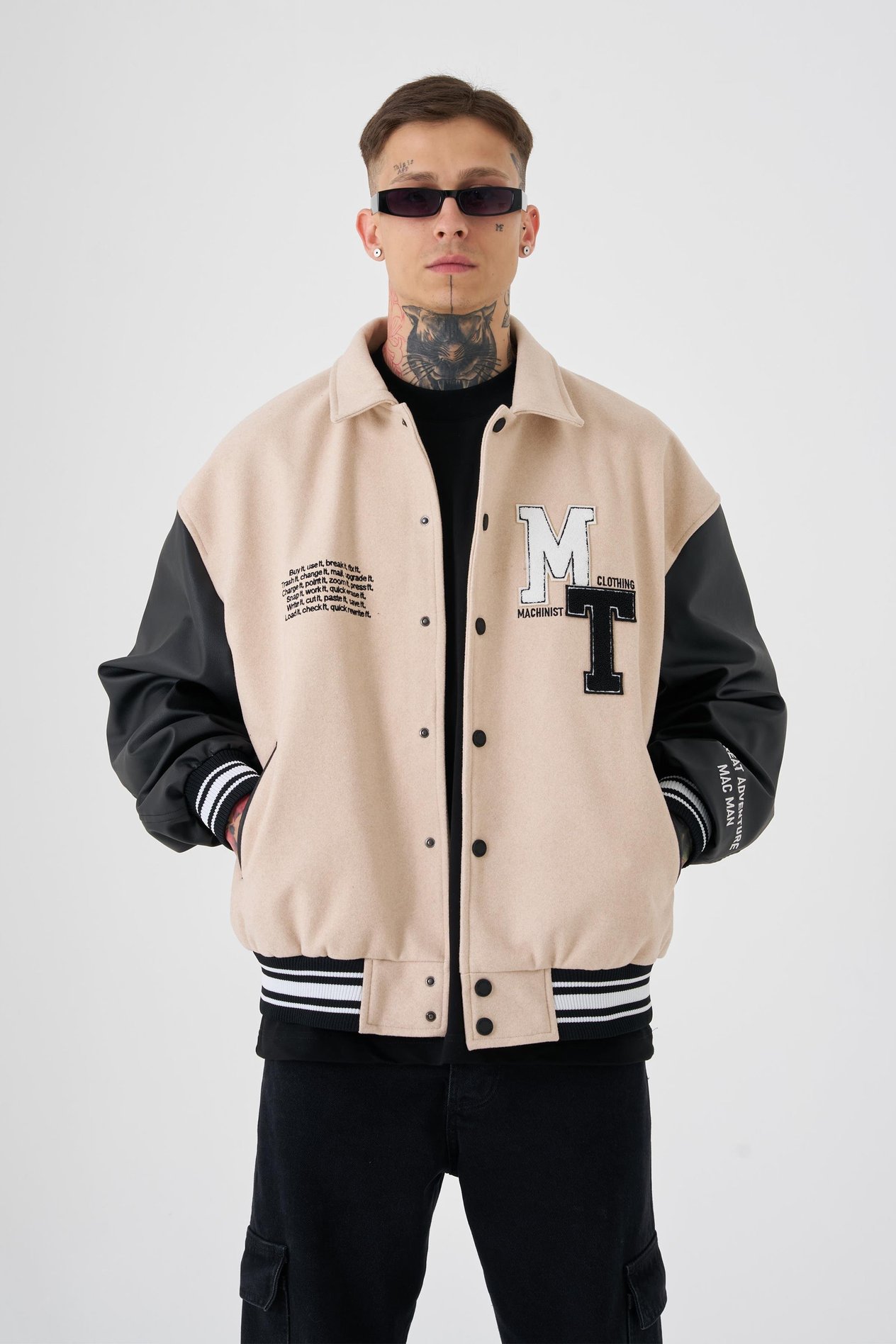 Erkek MT Oversize Bej Bomber Ceket