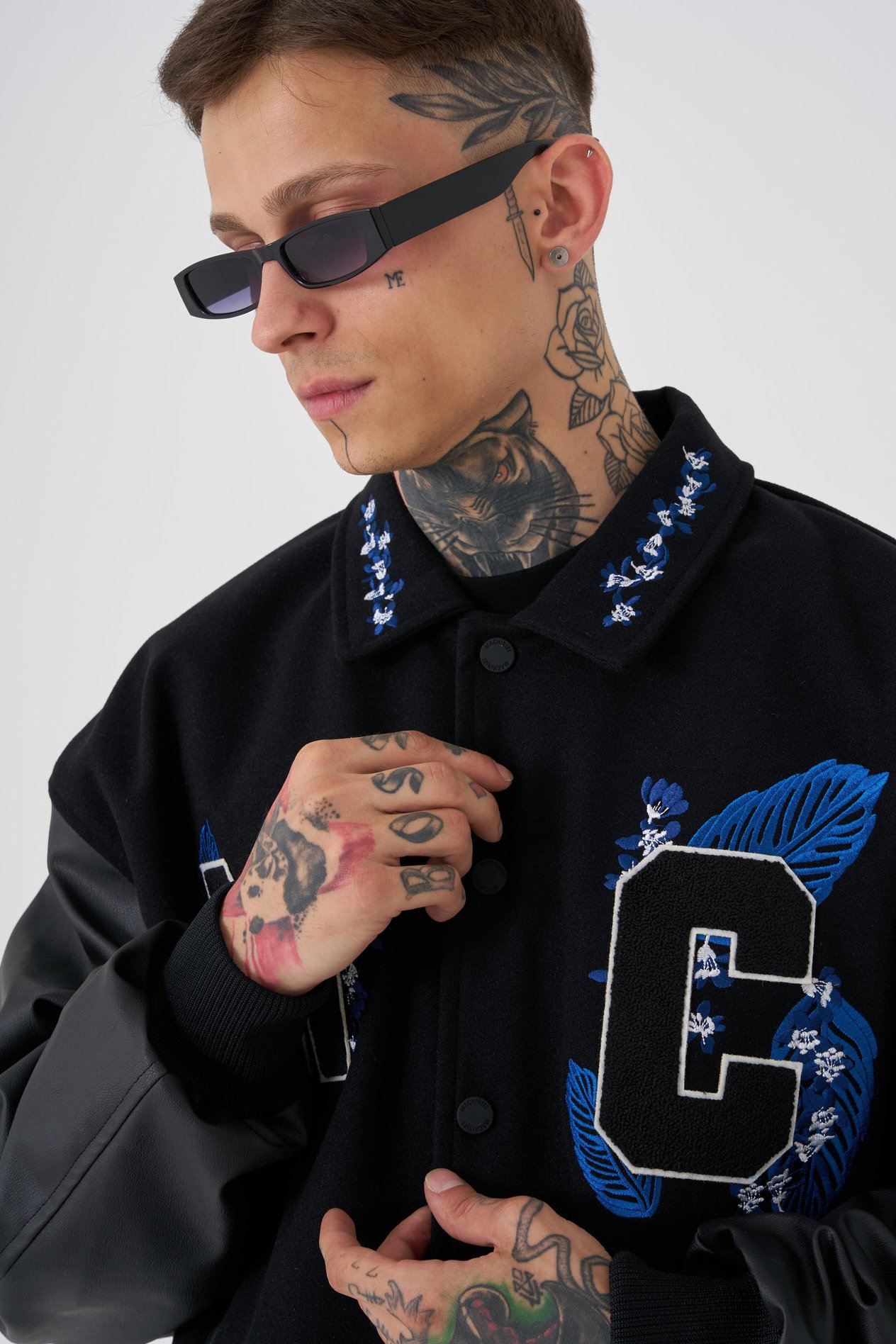 Erkek Solid MC Oversize Siyah Bomber Ceket
